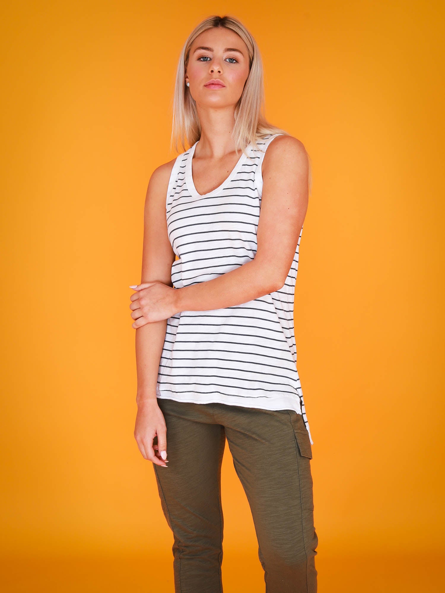 white racerback tank #color_stripe