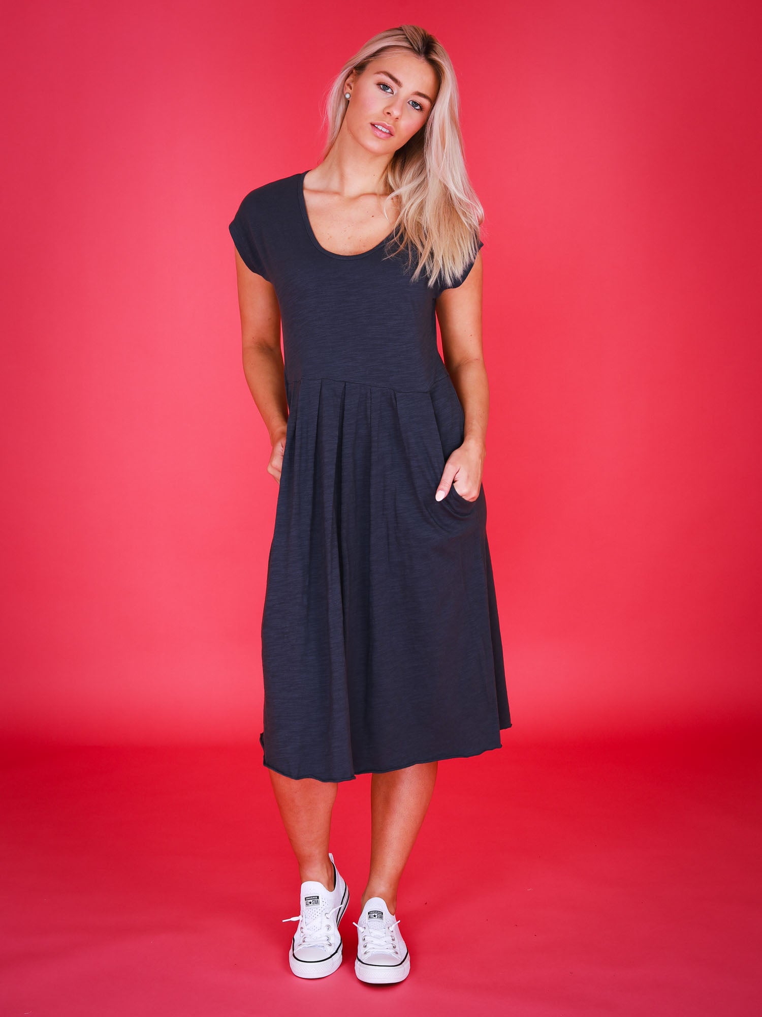 women's shift dress #color_indigo