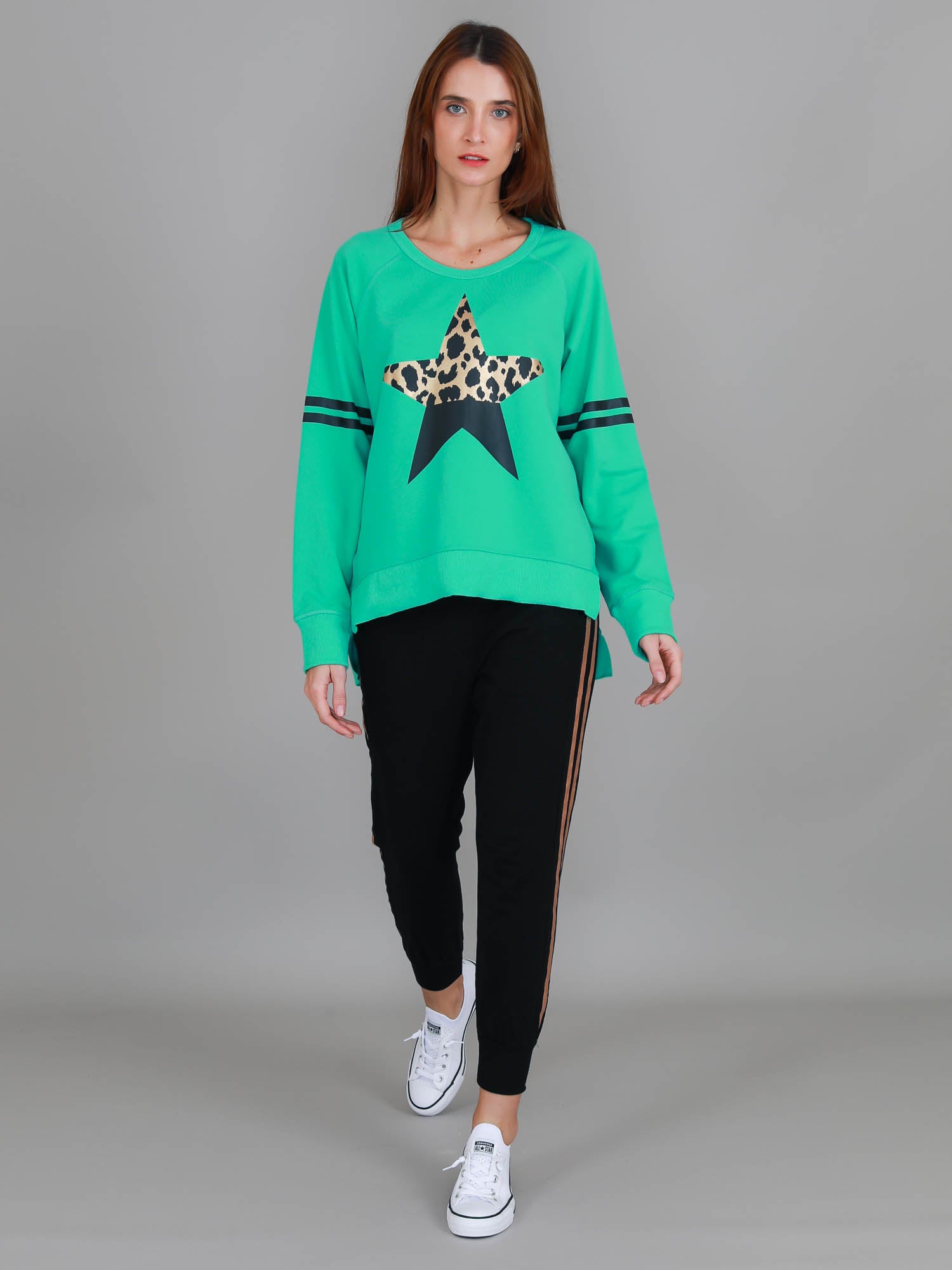 womens green sweatshirt #color_spring green
