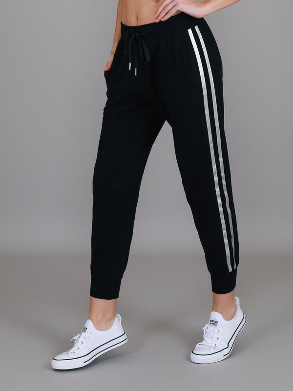 Gabby Metallic Stripe Jogger Pants