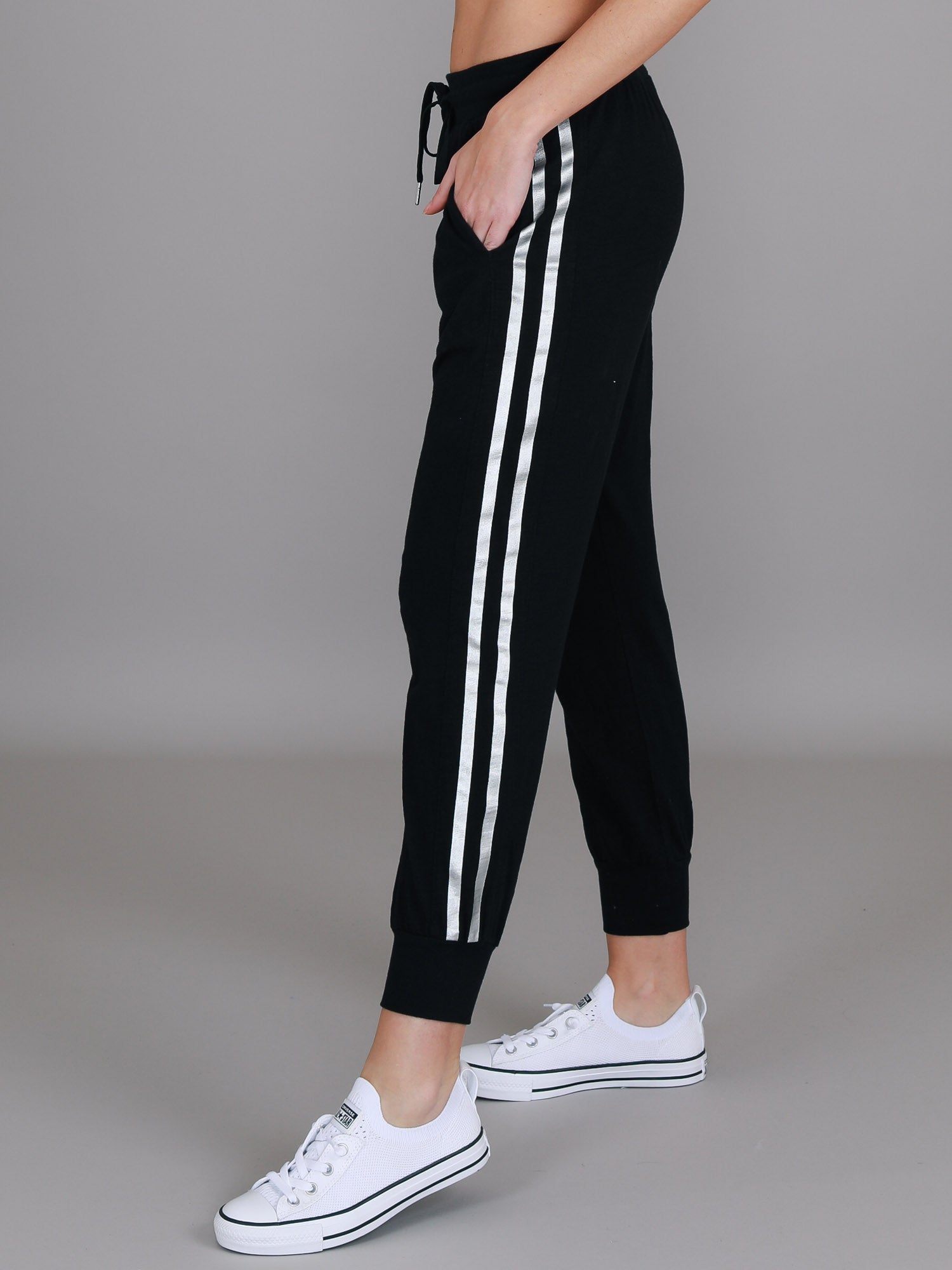 womens jogger pants australia #color_black/silver