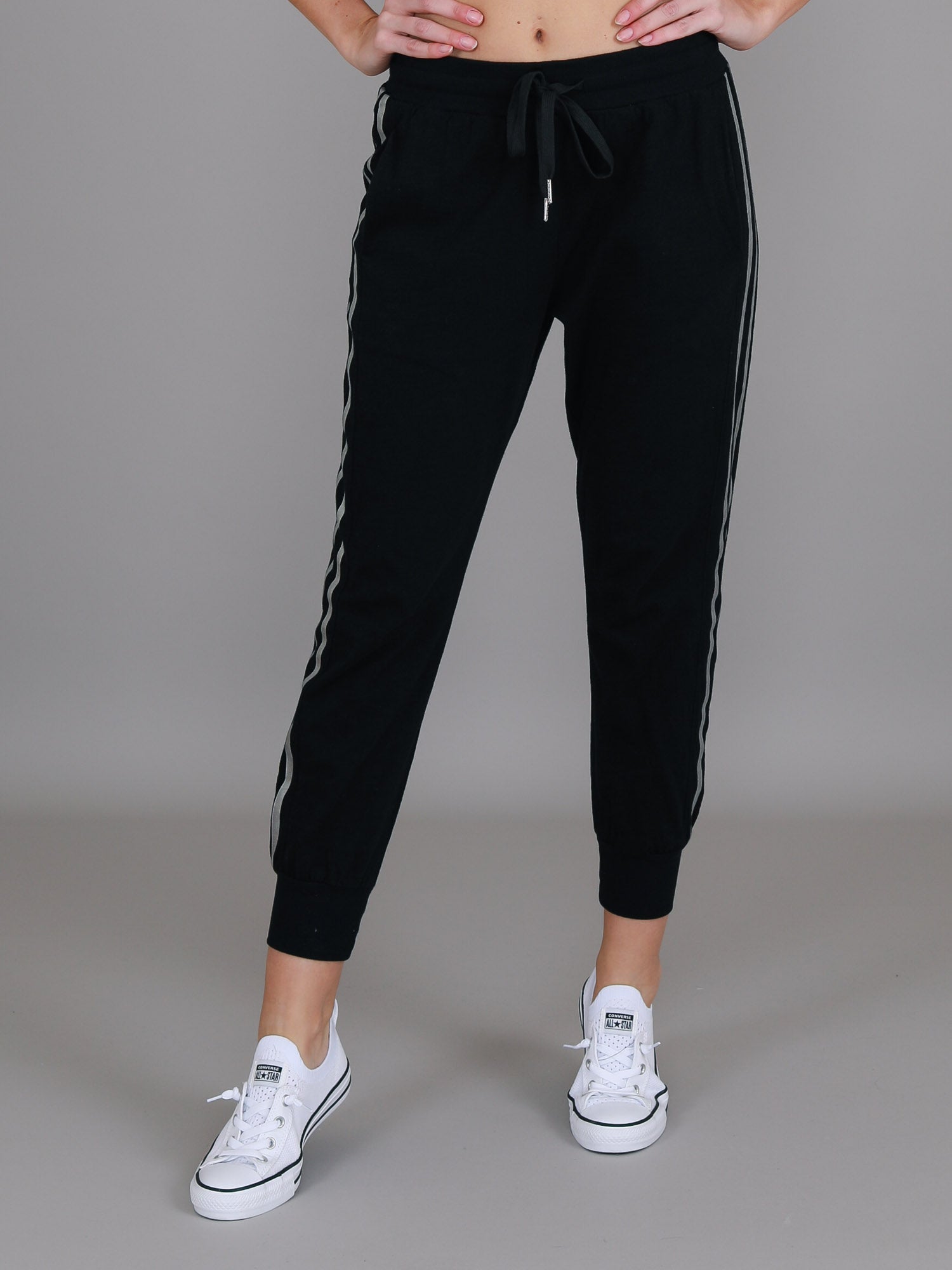 women's black jogger pants #color_black/silver