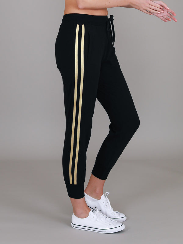 Gabby | Women's Metallic Stripe Jogger Pants – Cotton Jersey