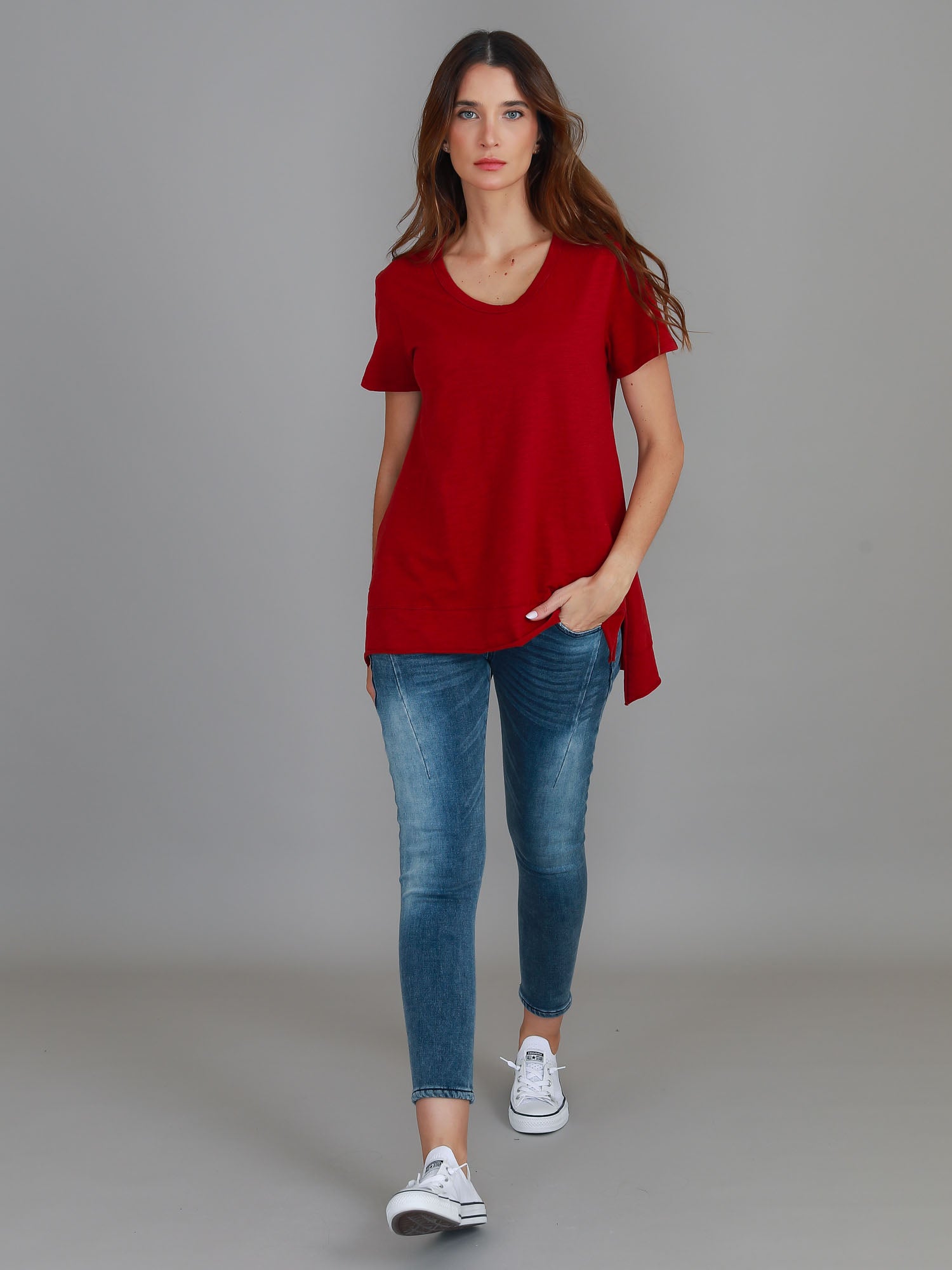 women red t shirt #color_cranberry