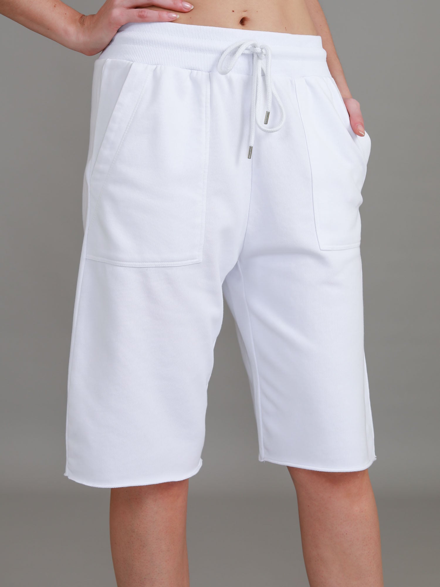 white cotton shorts #color_white