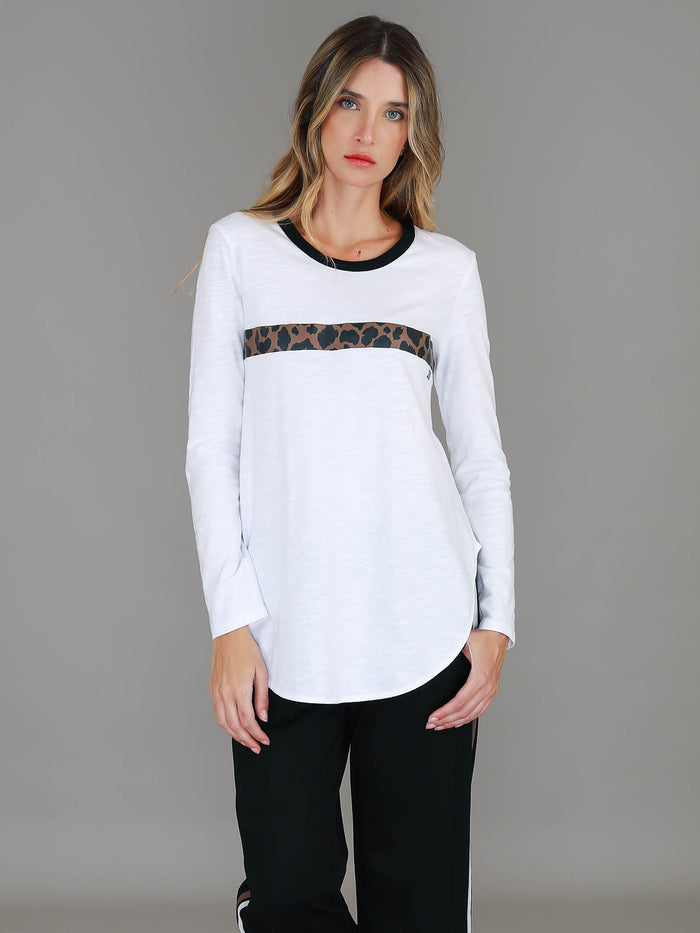 Di Leopard Stripe Long Sleeve T-Shirt