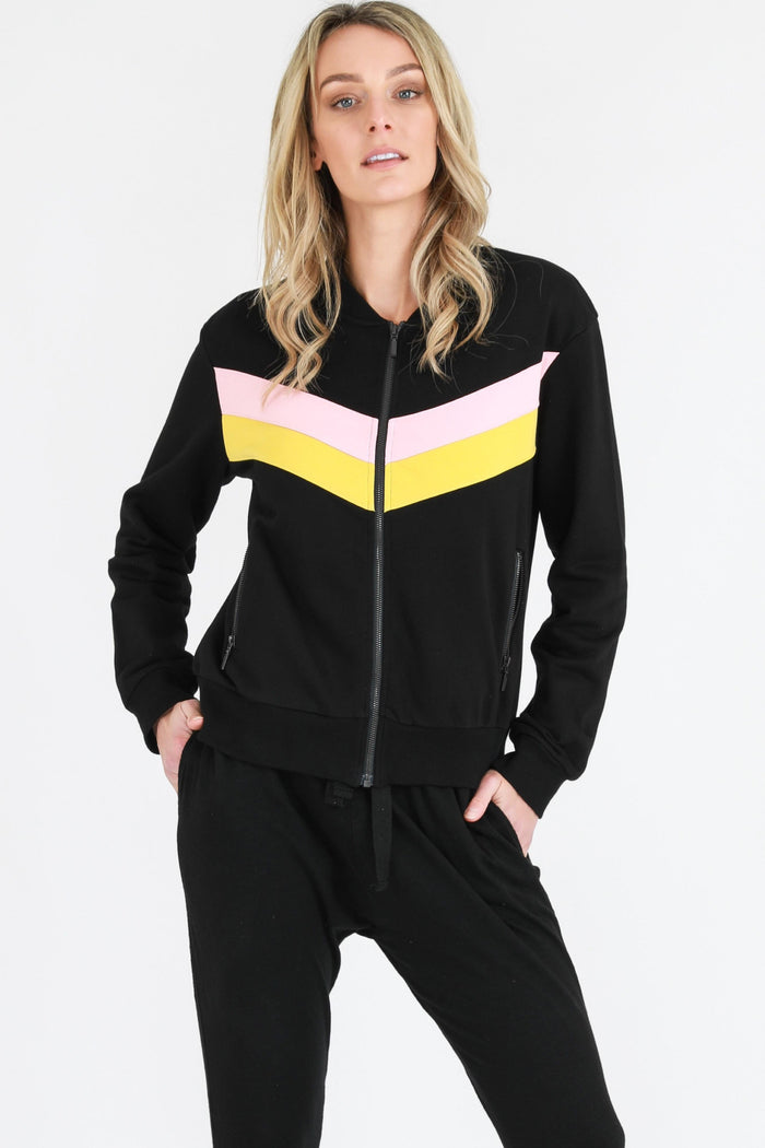 Naomi Chevron Print Bomber Jacket (Sale)