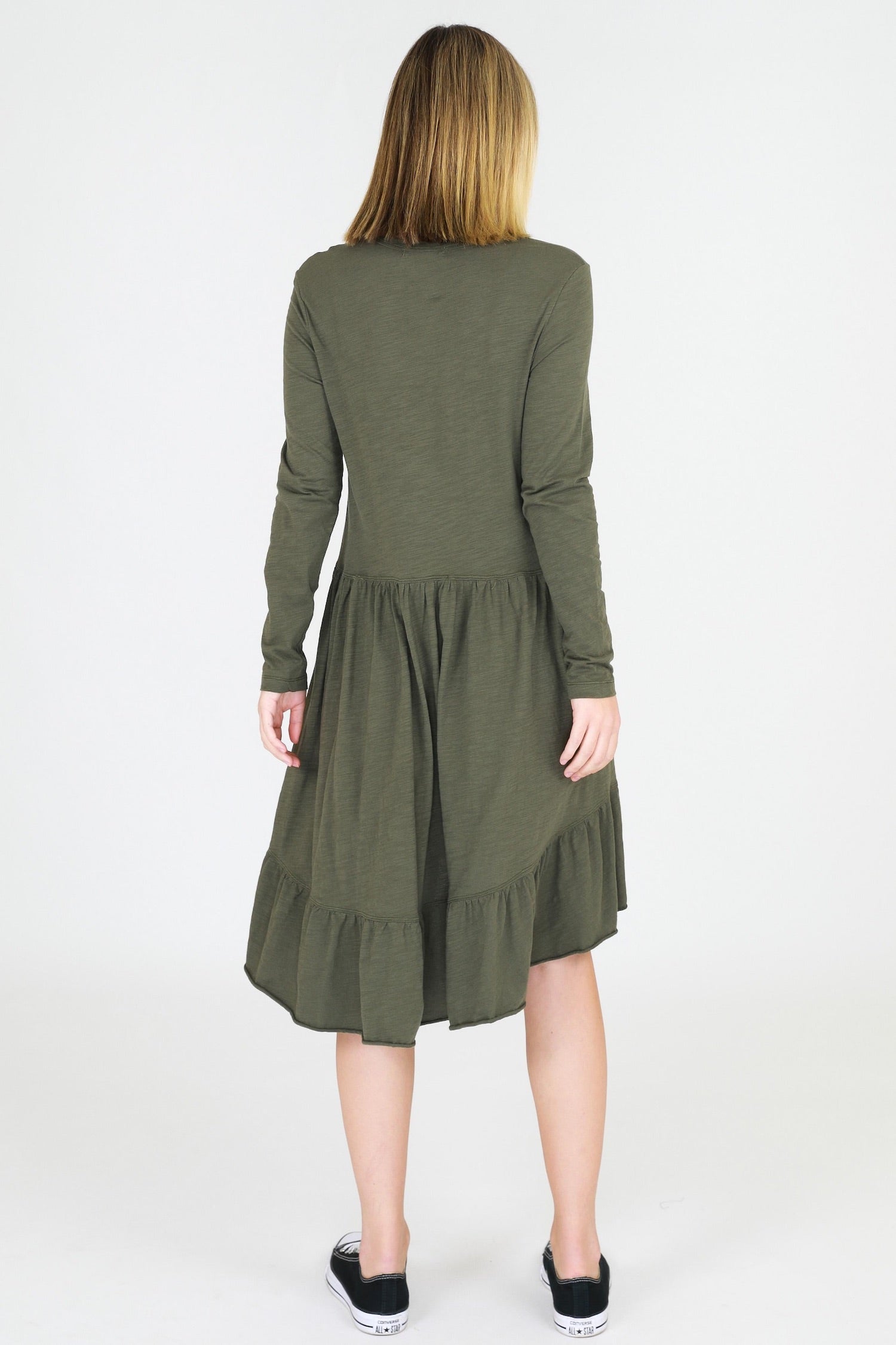 long sleeve dresses melbourne #color_khaki