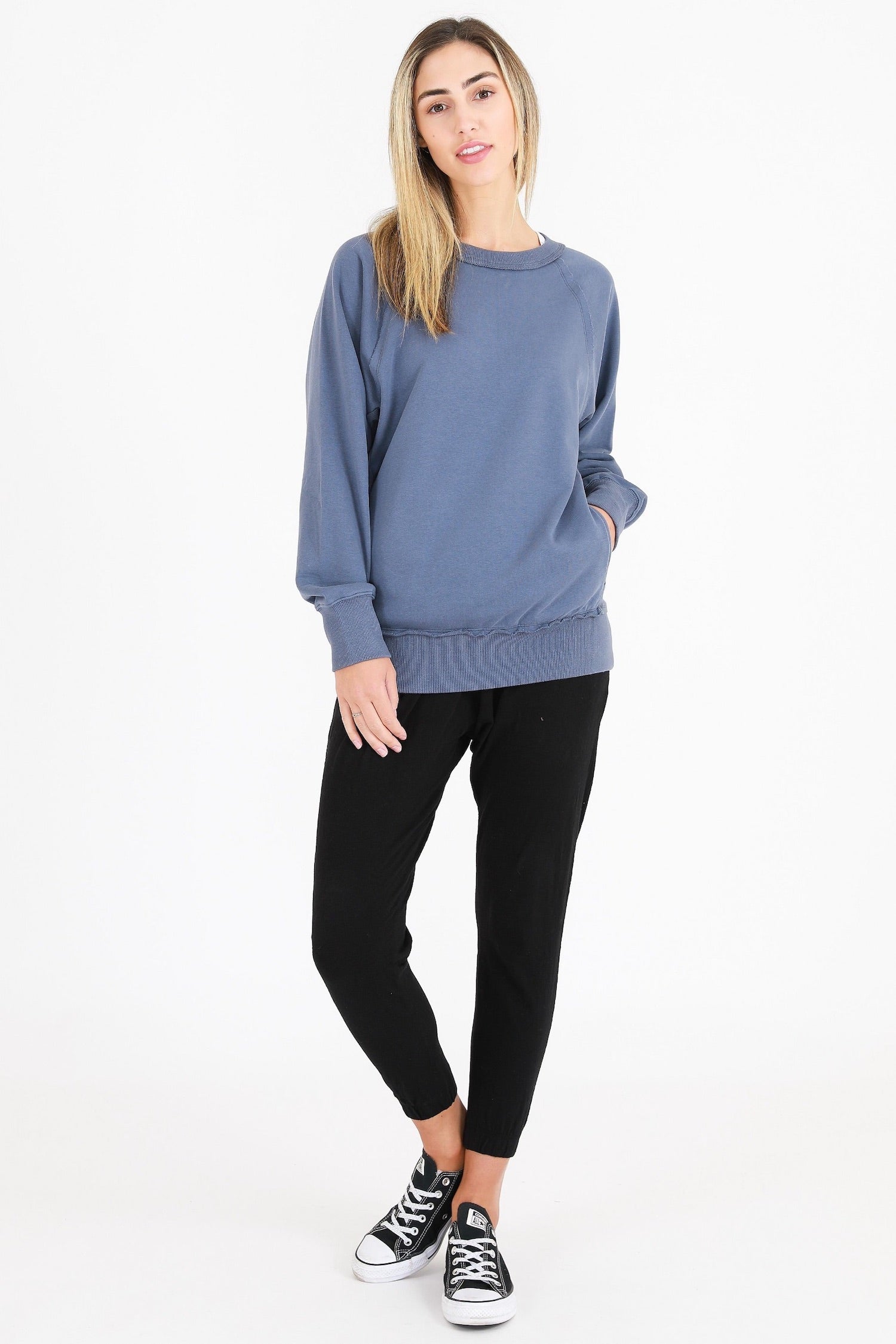womens navy sweater #color_bluestone