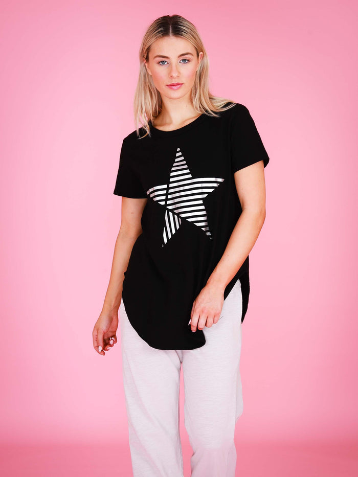 Perth Stripe Star Longline T Shirt