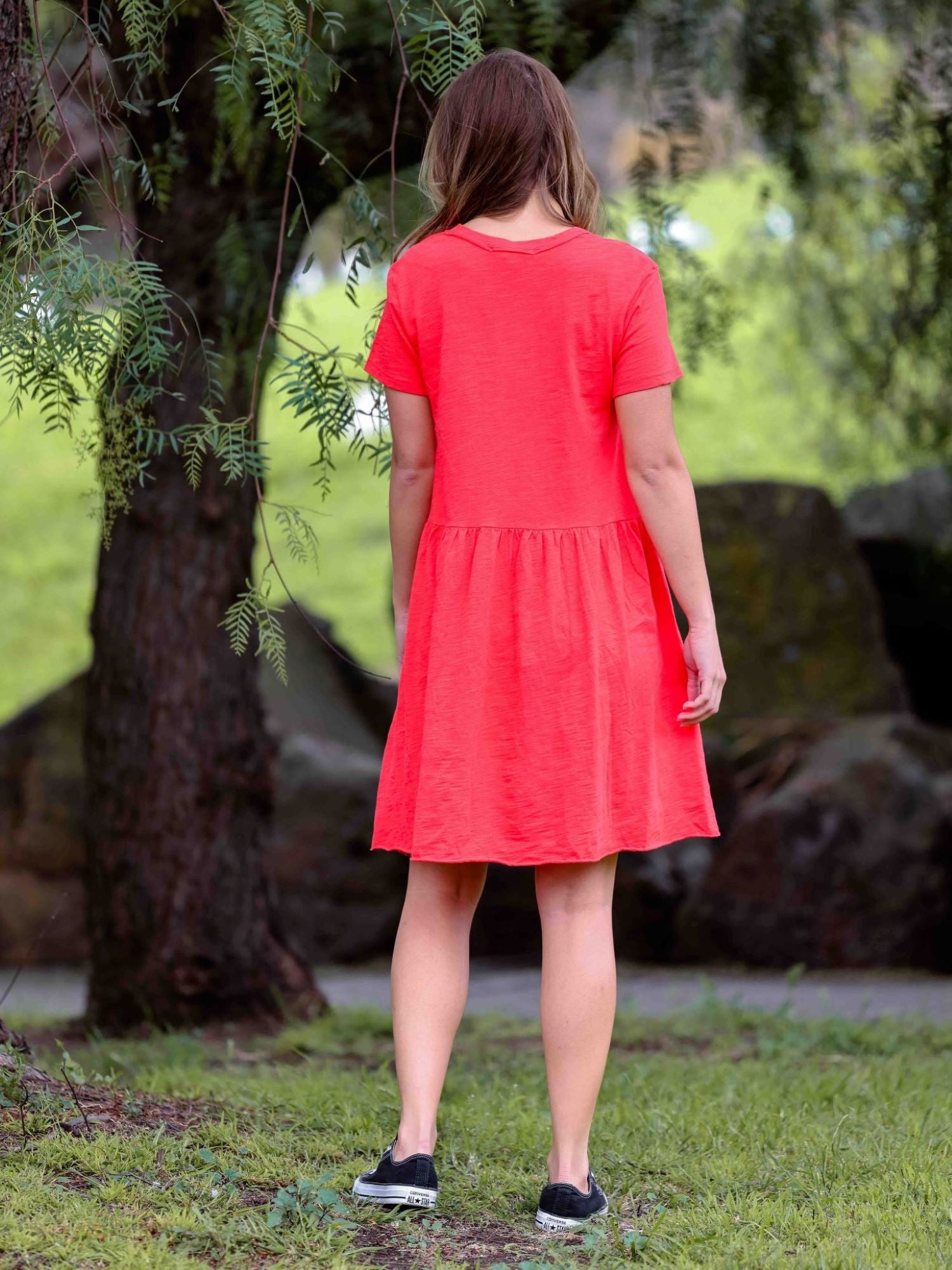 tiered dresses #color_tomato