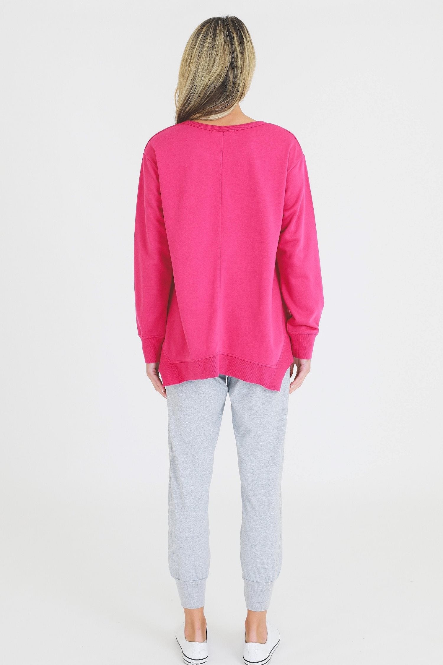 pink long sleeve top #color_magenta