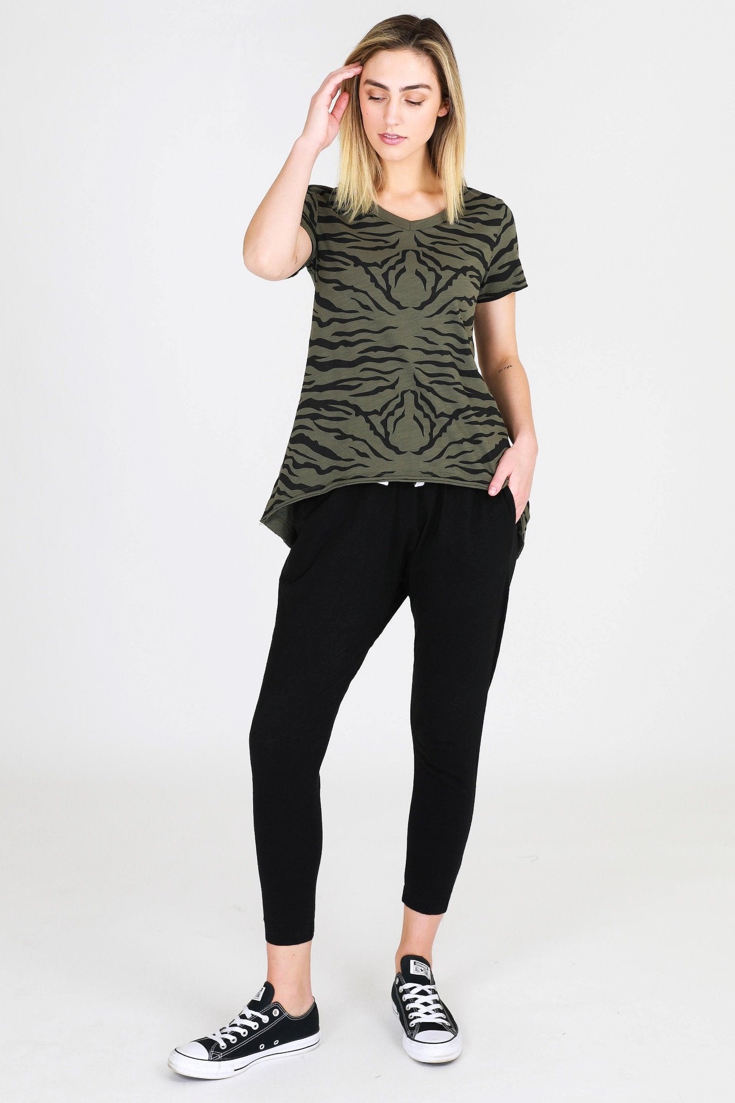Green Graphic T Shirt #color_khaki
