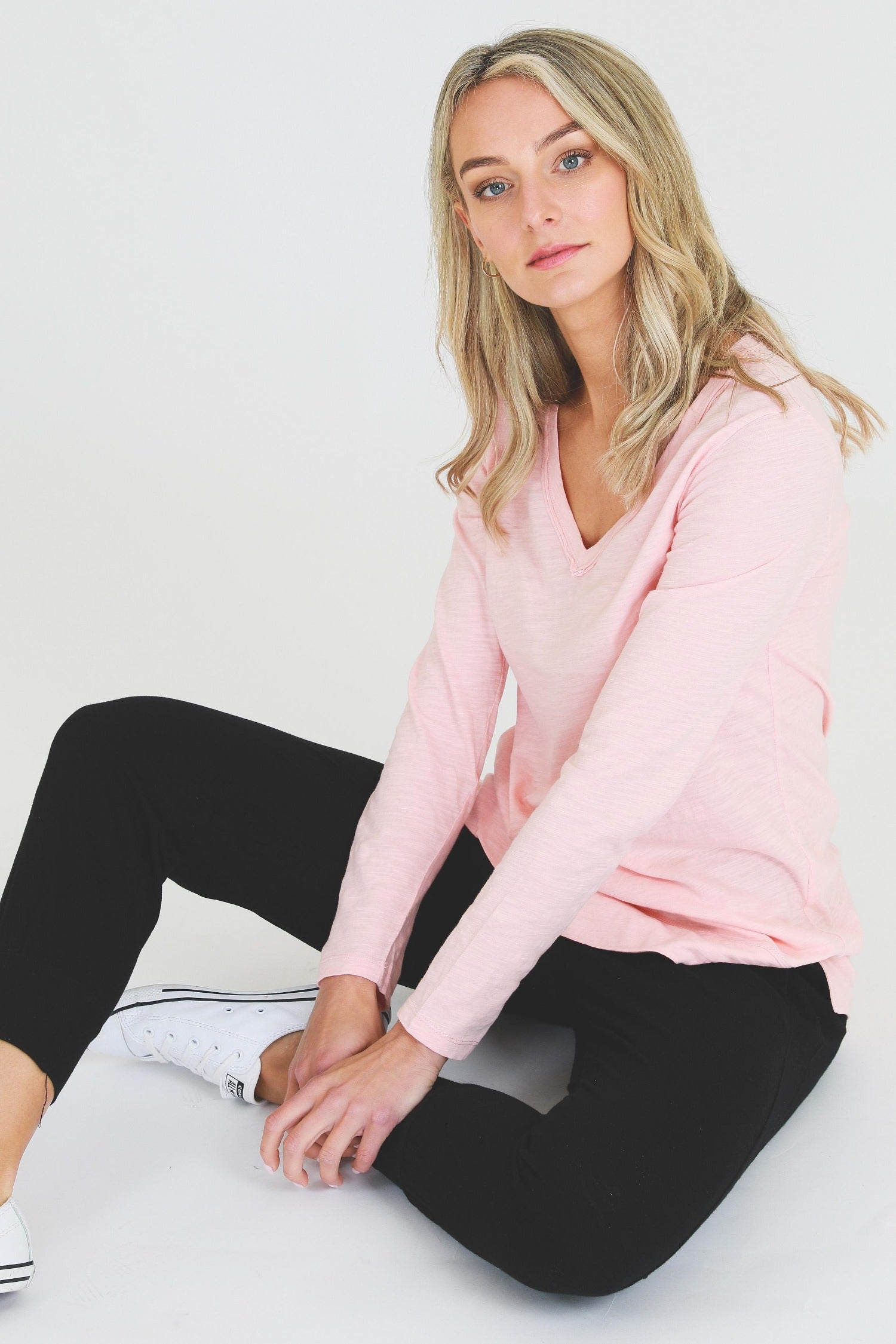 v neck t shirts women #color_misty rose