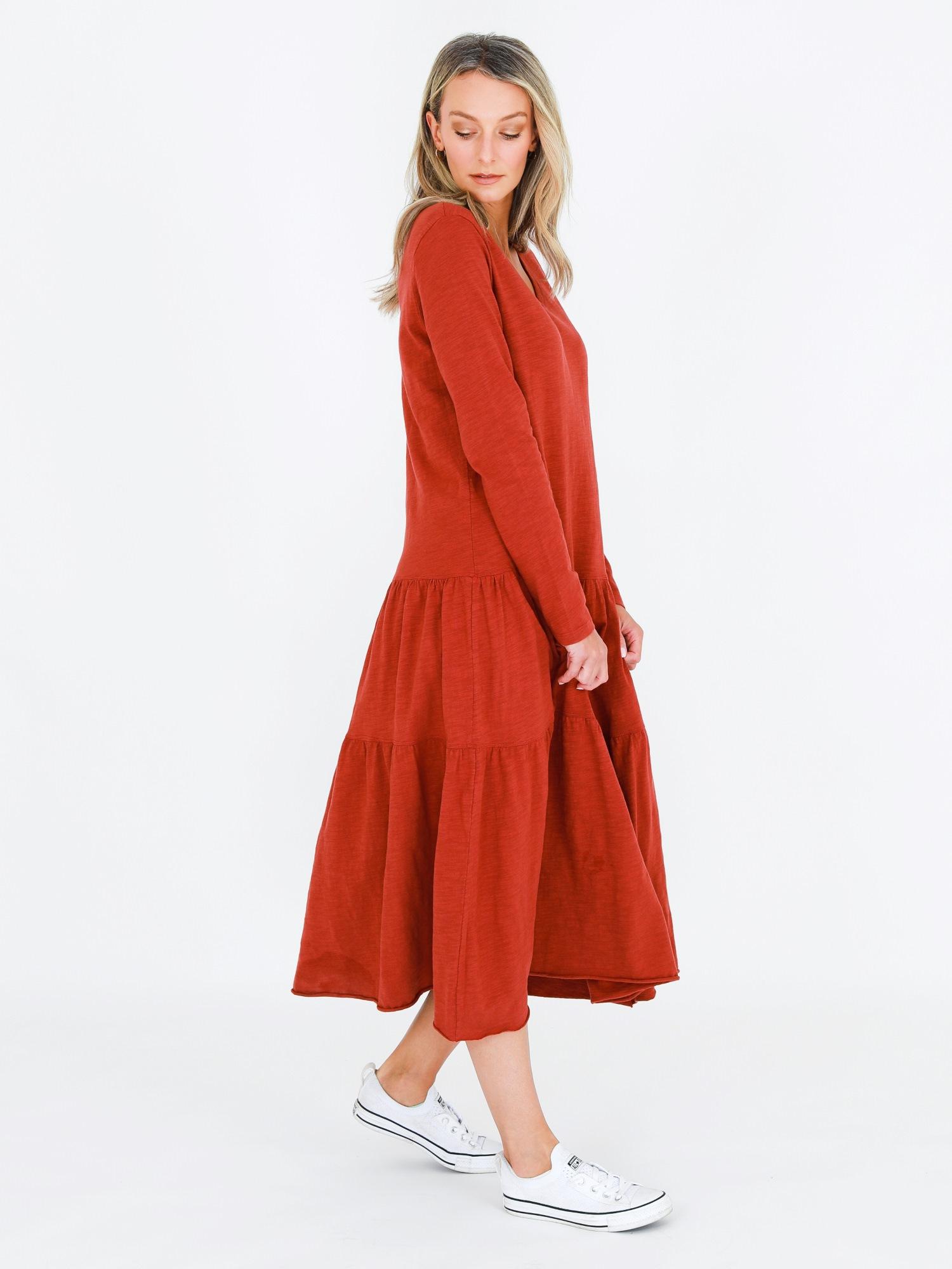 tiered dress australia #color_lava