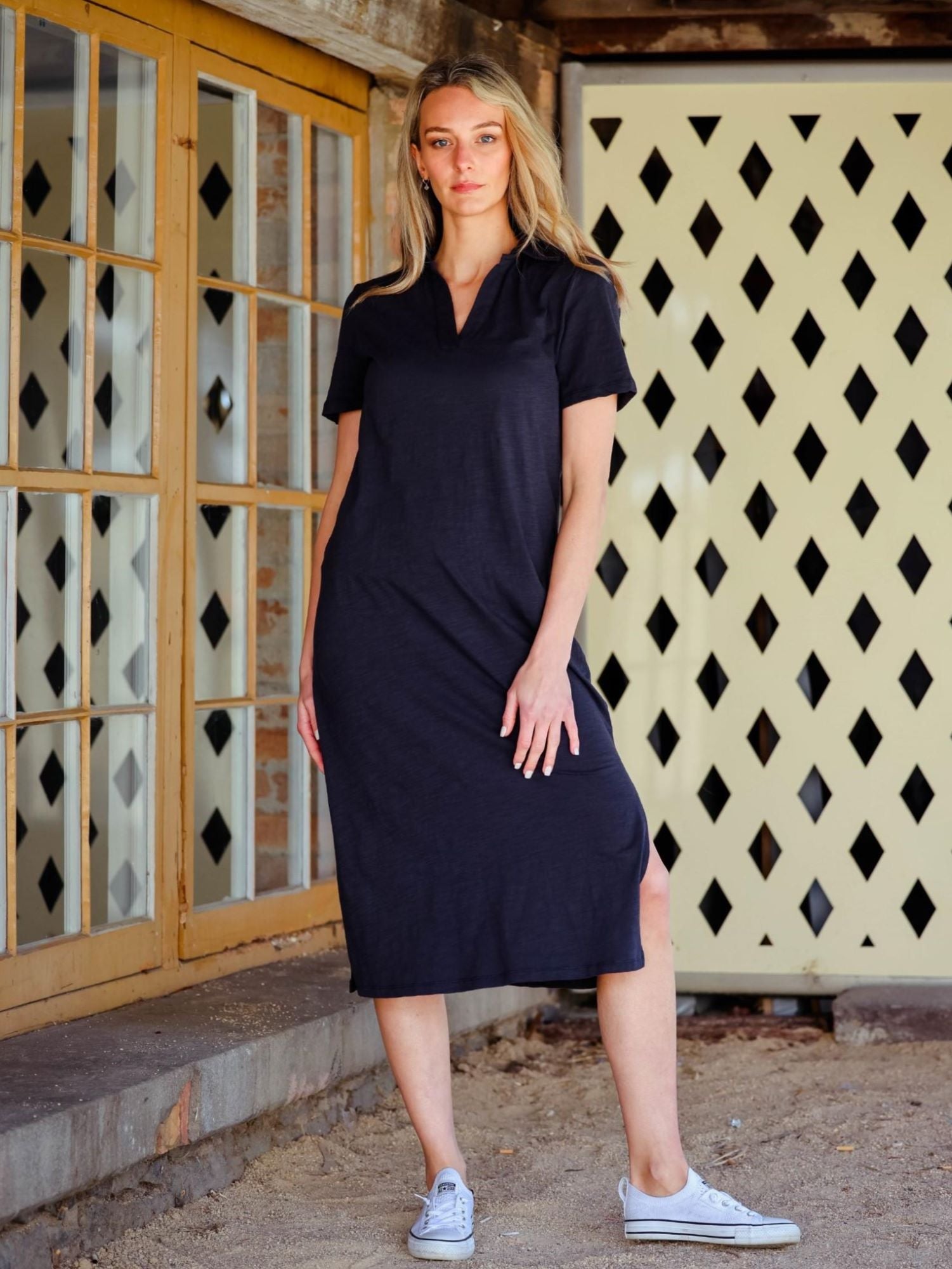 midi polo dress #color_ink