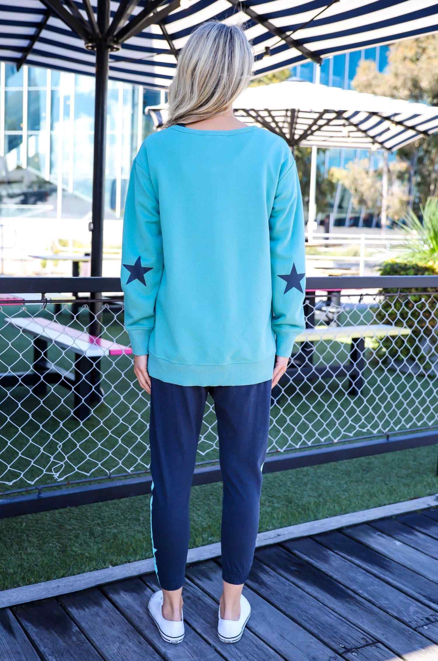 Eagle With Logo Turquoise Sweatshirt