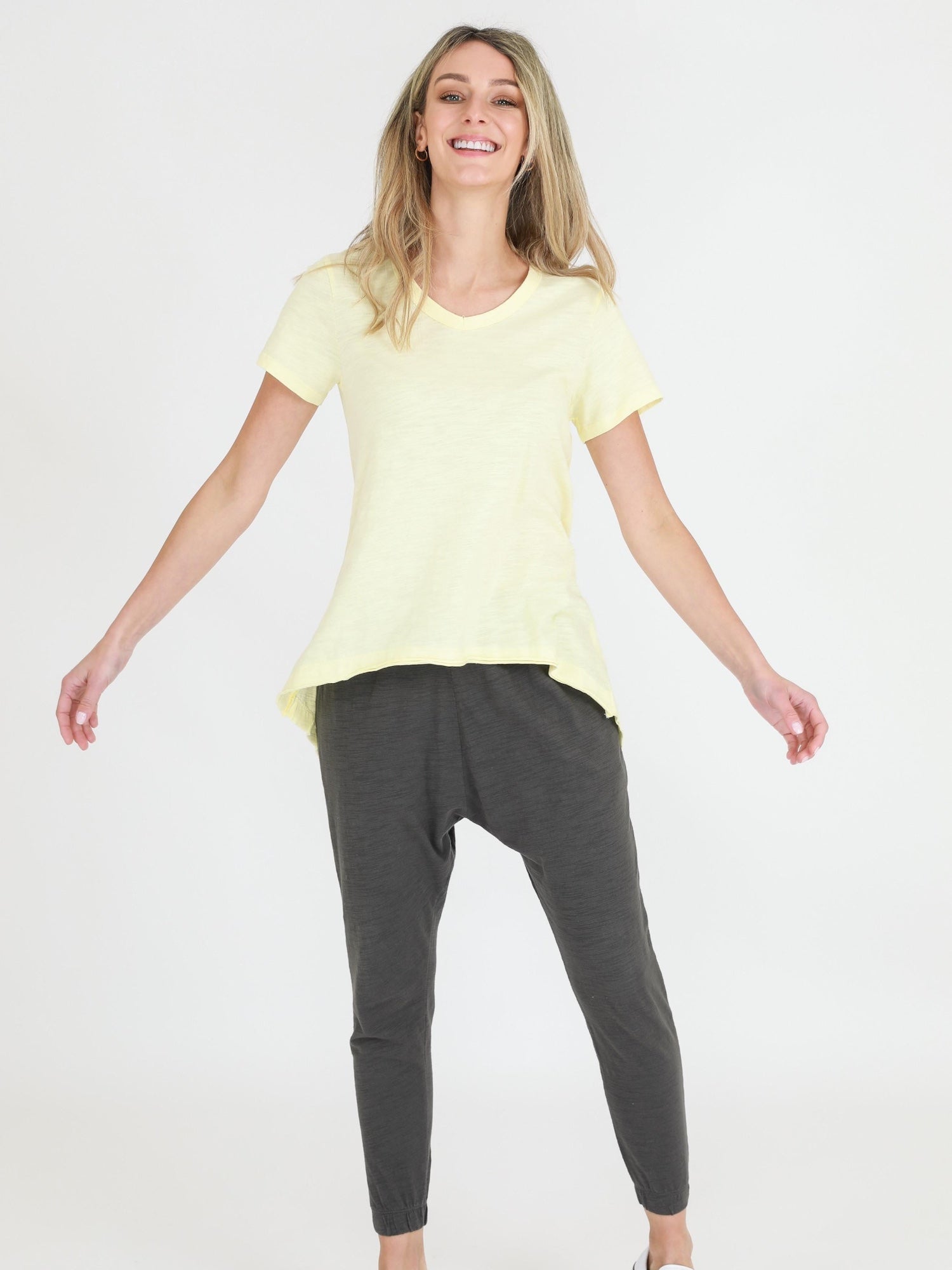 yellow t shirt women #color_lemon