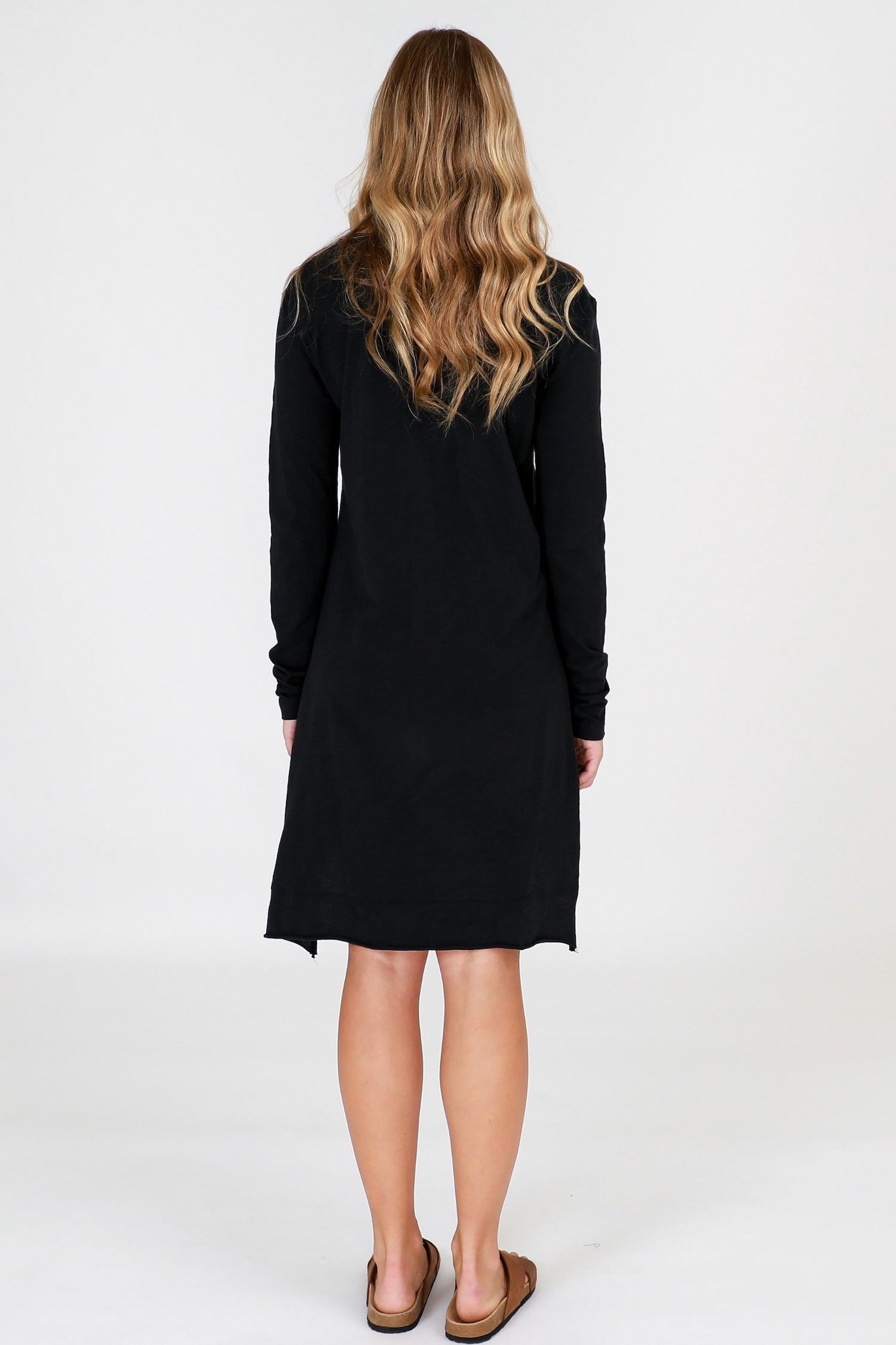 women's long sleeve dress #color_black