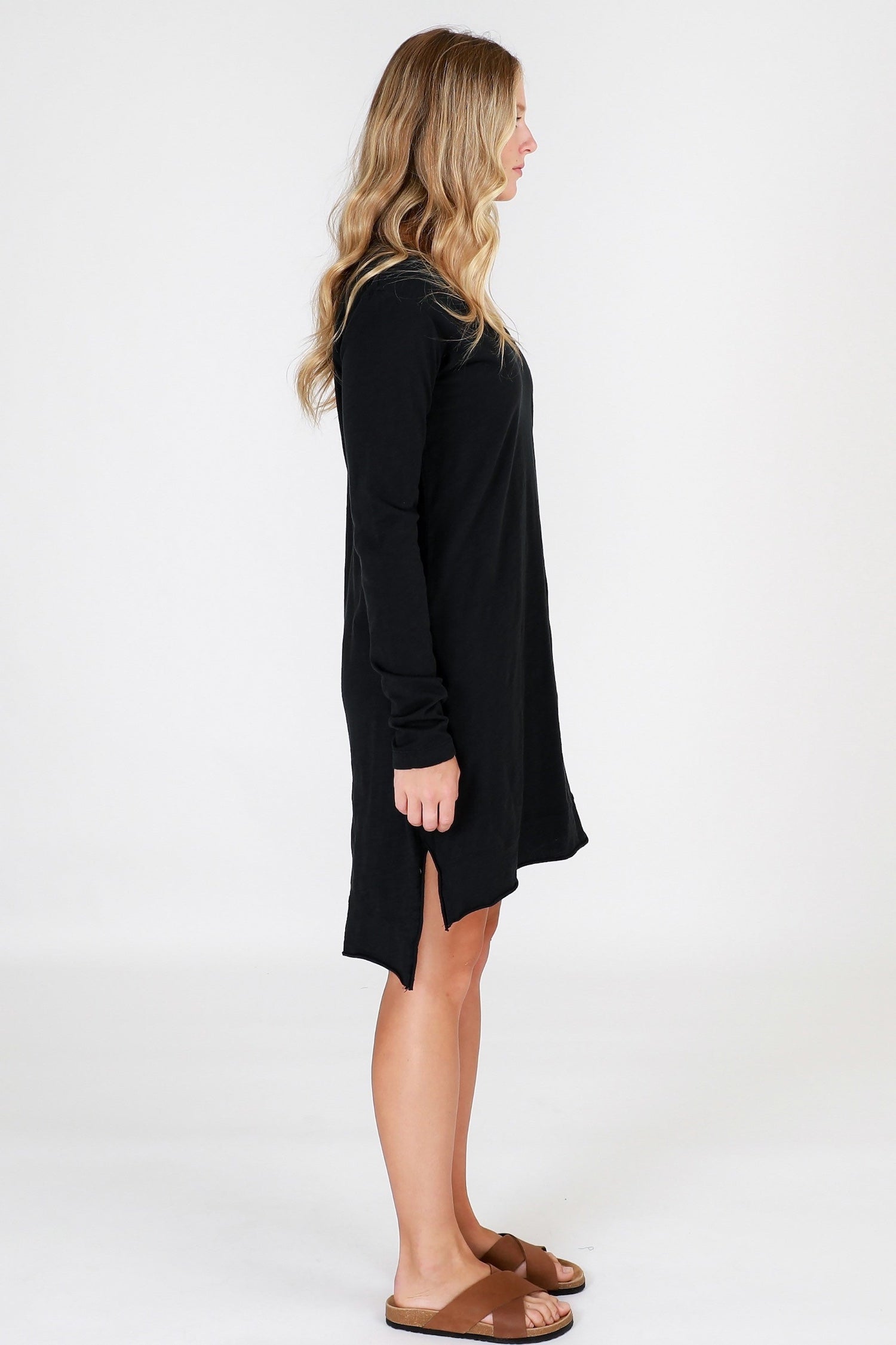 long sleeve black dress #color_black