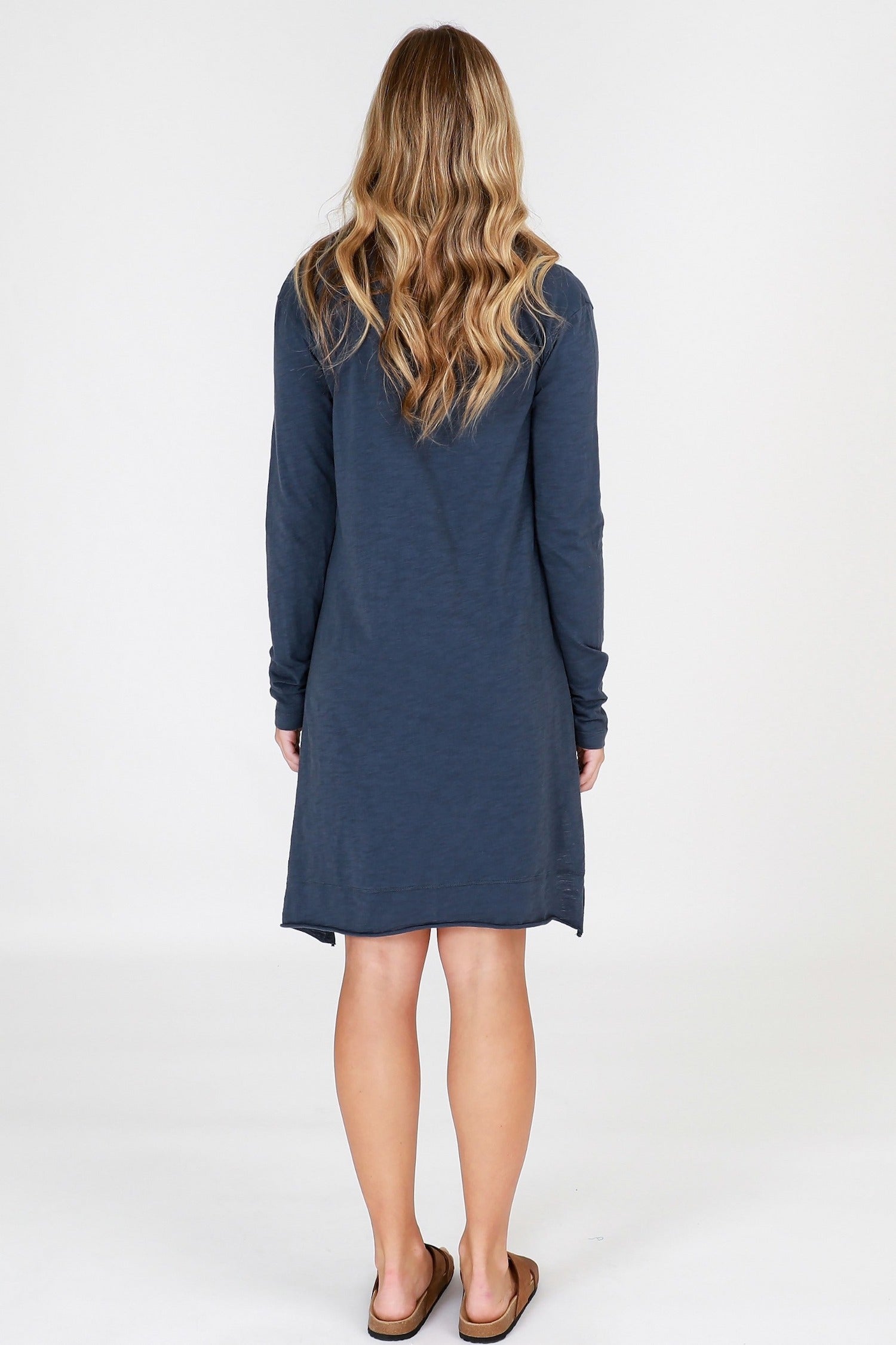 long sleeve casual dress #color_indigo