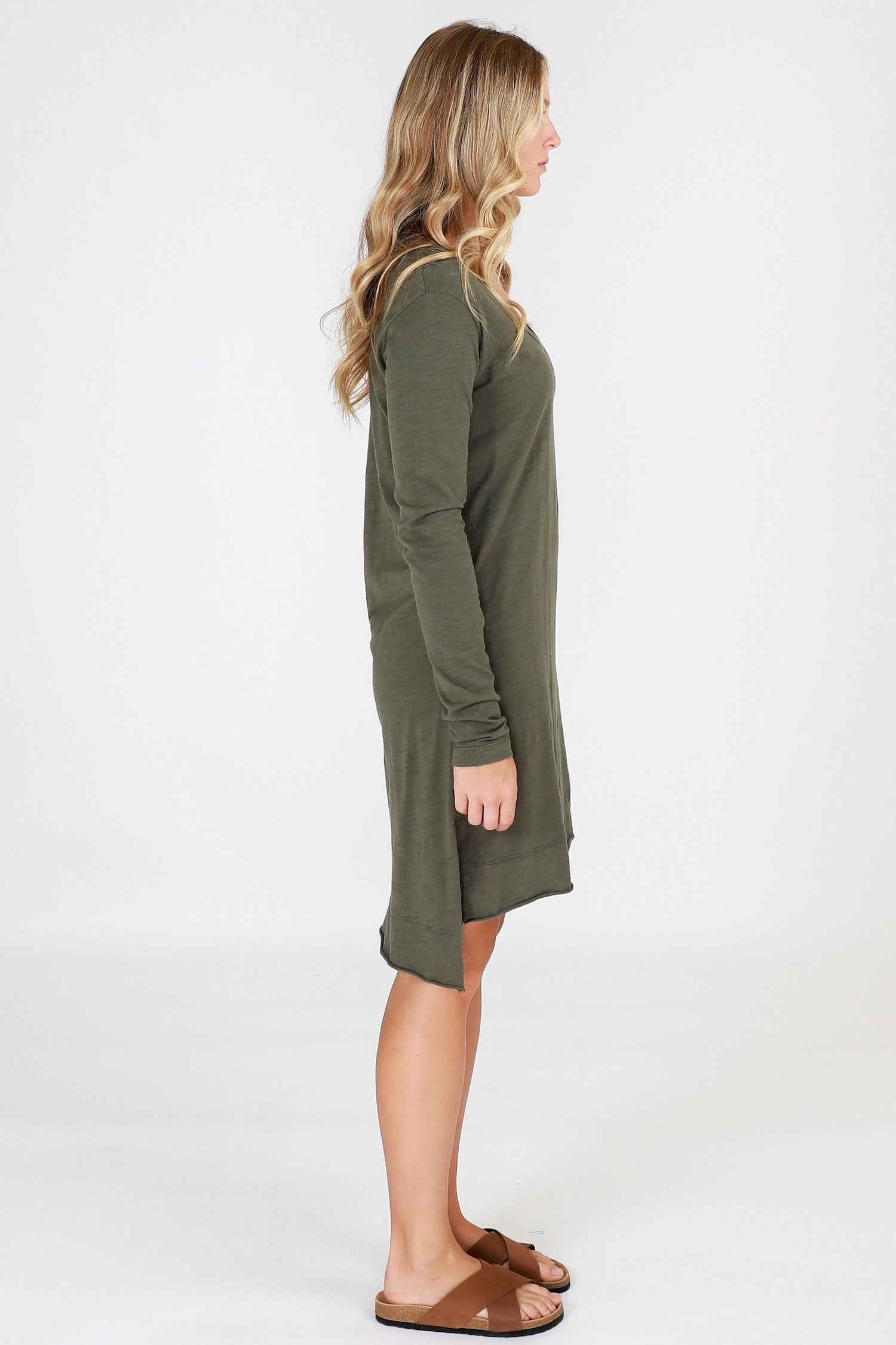 long sleeve winter dresses #color_khaki