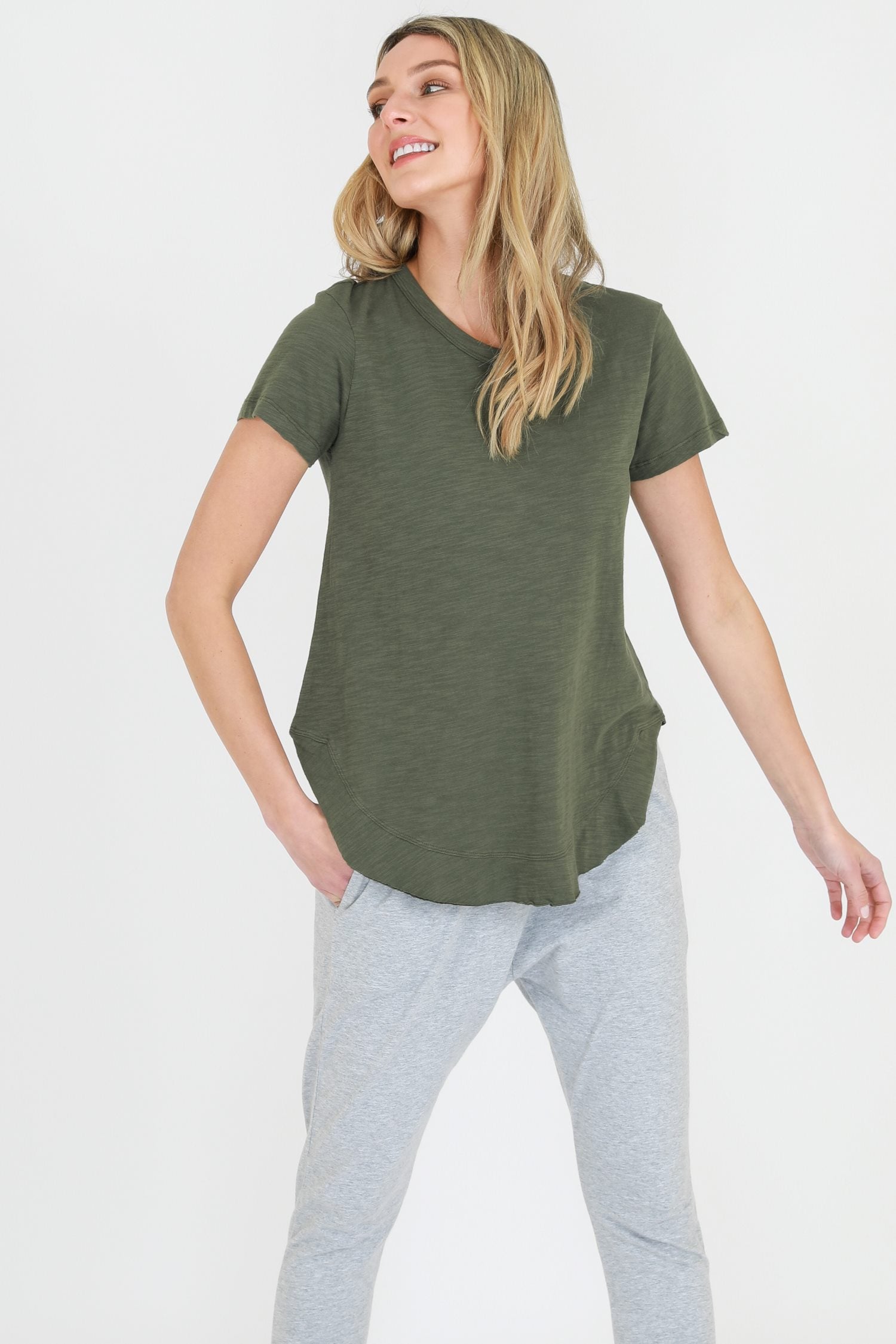 longline t shirts women's #color_khaki