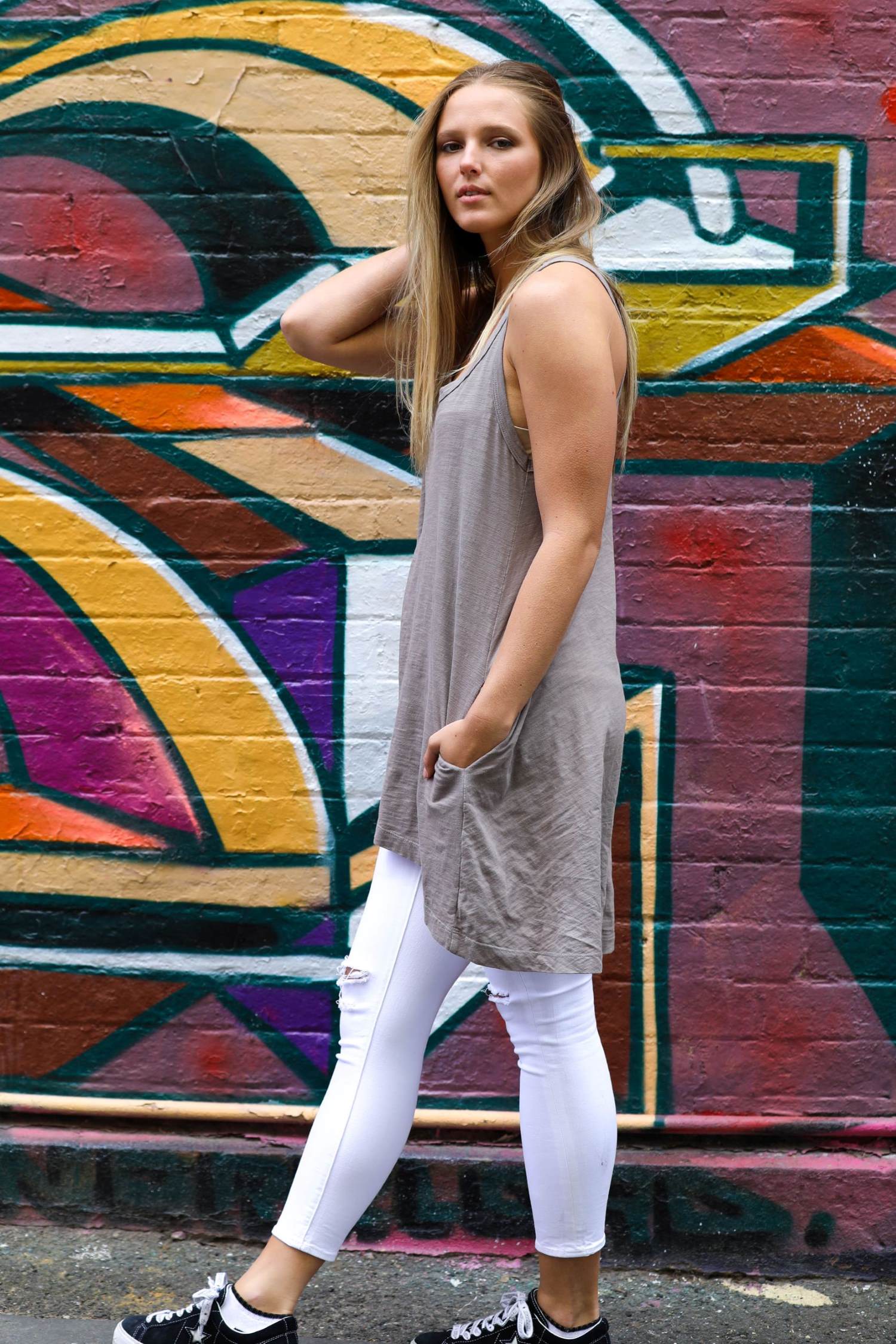 cotton tee dress #color_latte