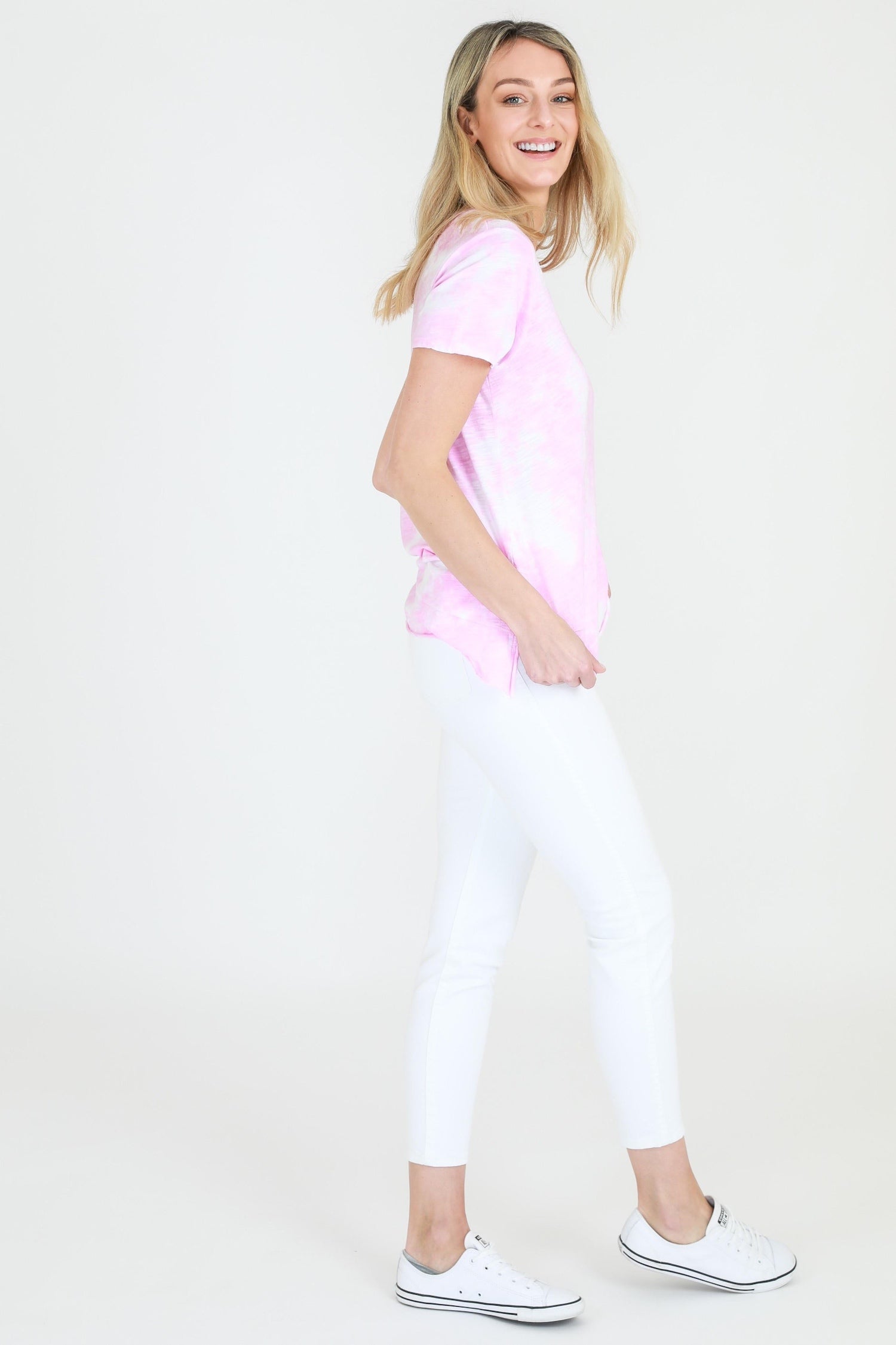 pink women's top #color_tie dye gum
