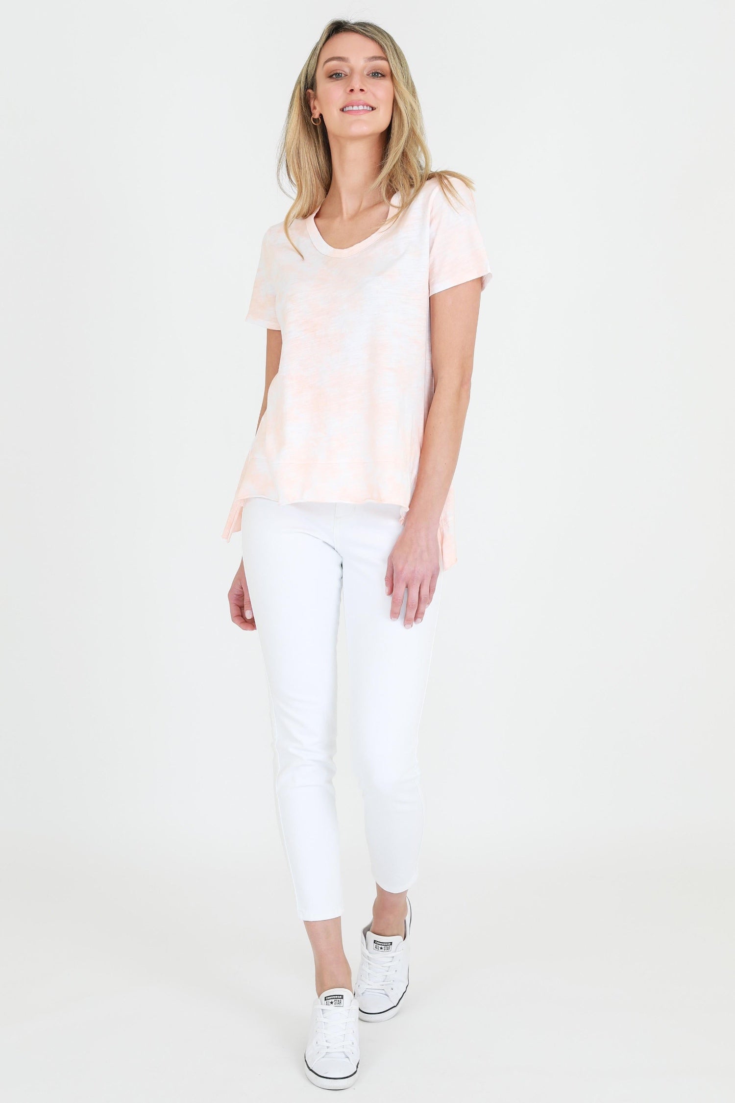 womens basic clothes #color_tie dye papaya