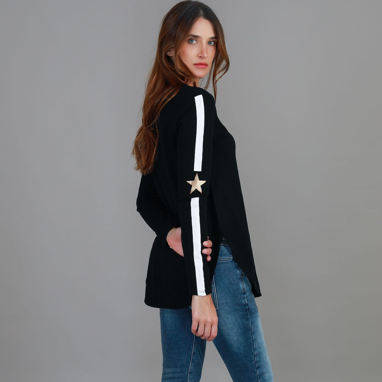 black long sleeve top