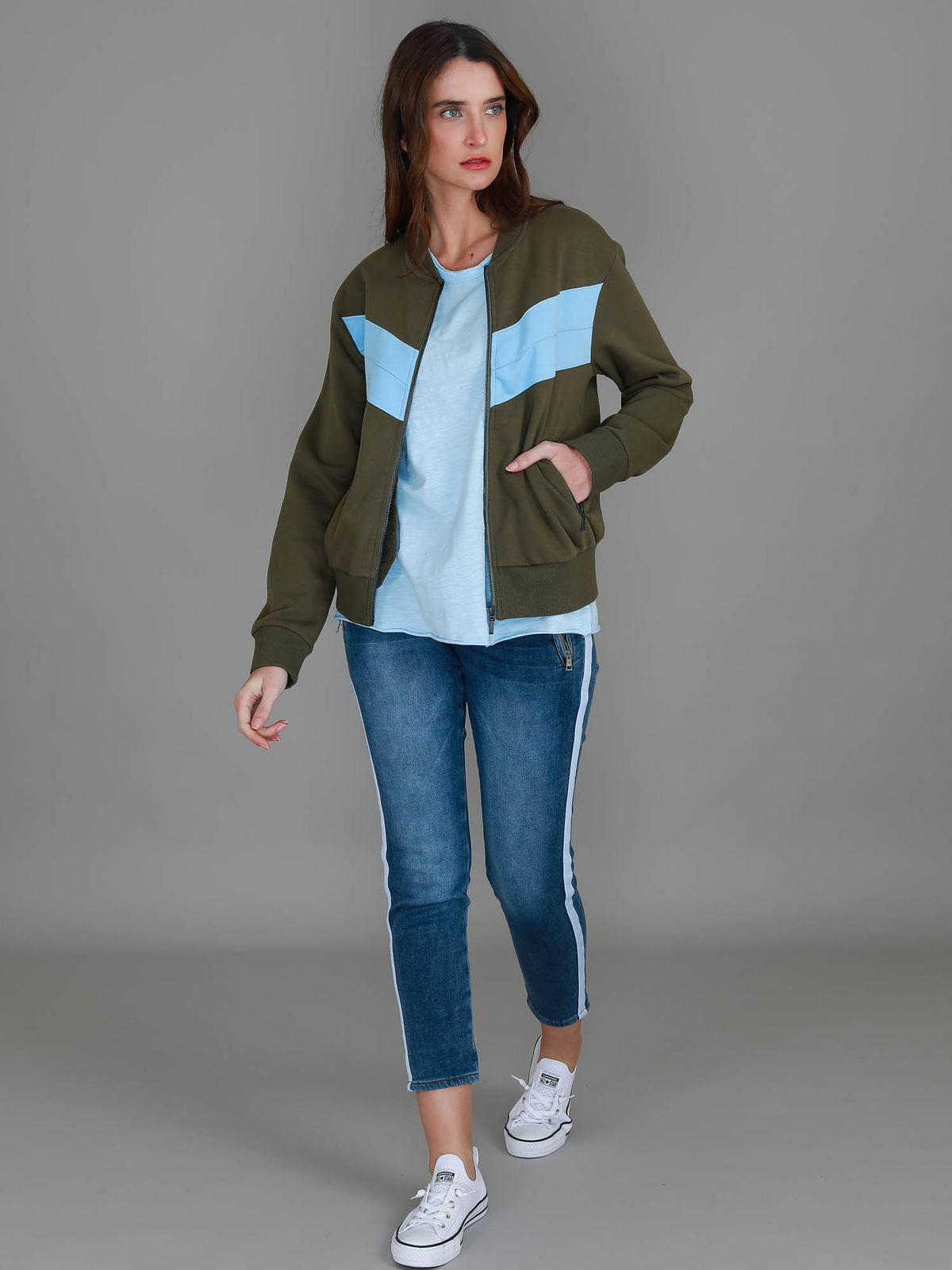 green bomber jacket
