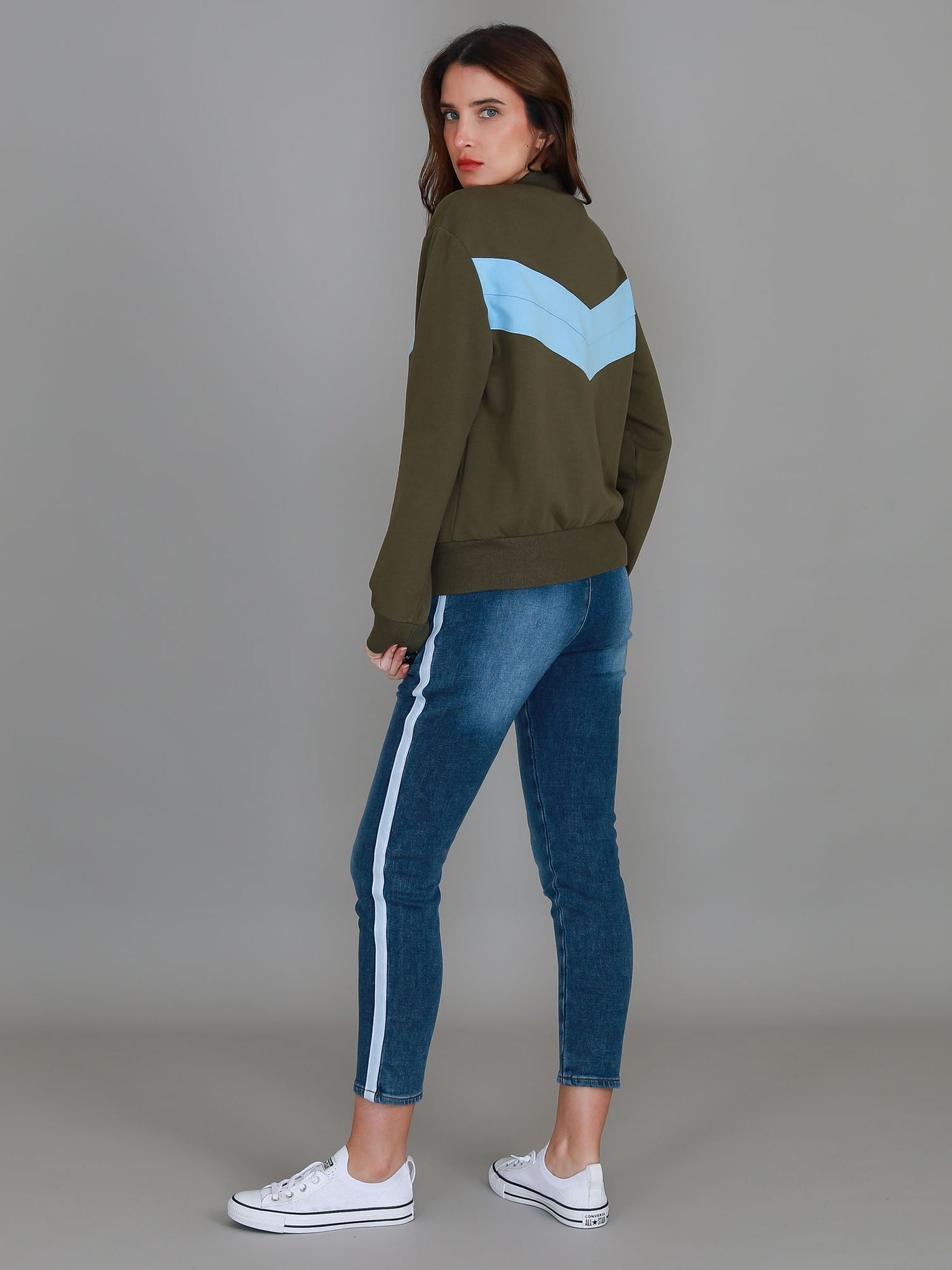Naomi Chevron Print Bomber Jacket (Sale)