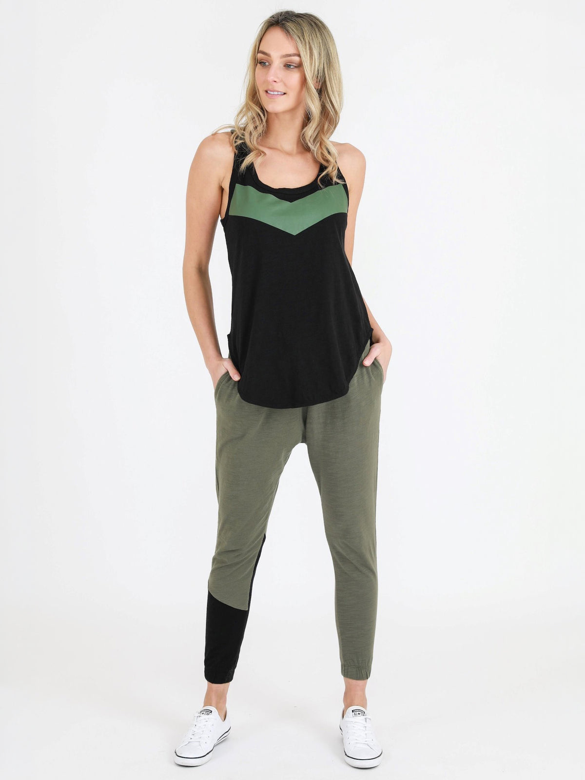 black racer back tank top #color_black