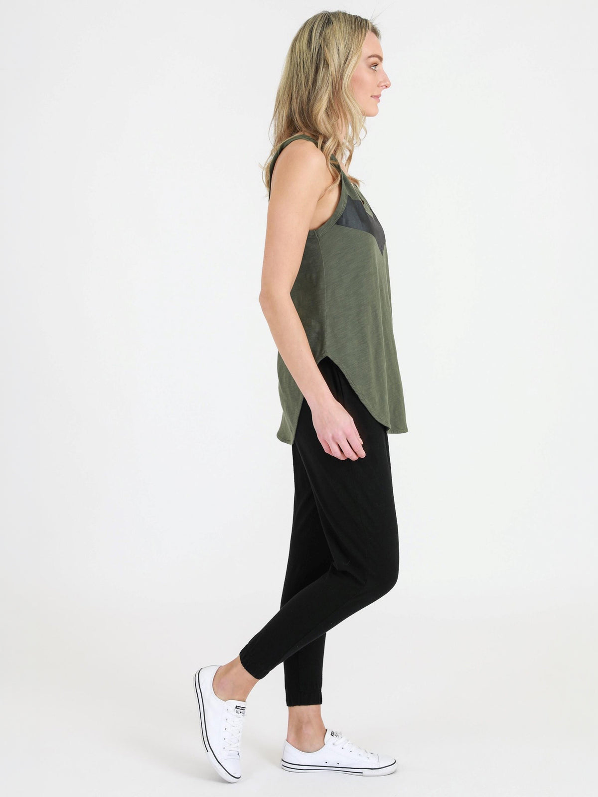 khaki tank top women #color_khaki