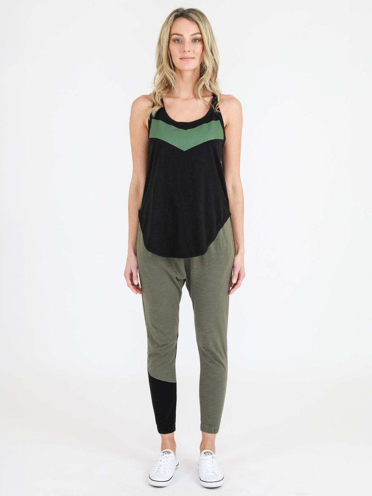 longline singlet women's #color_black