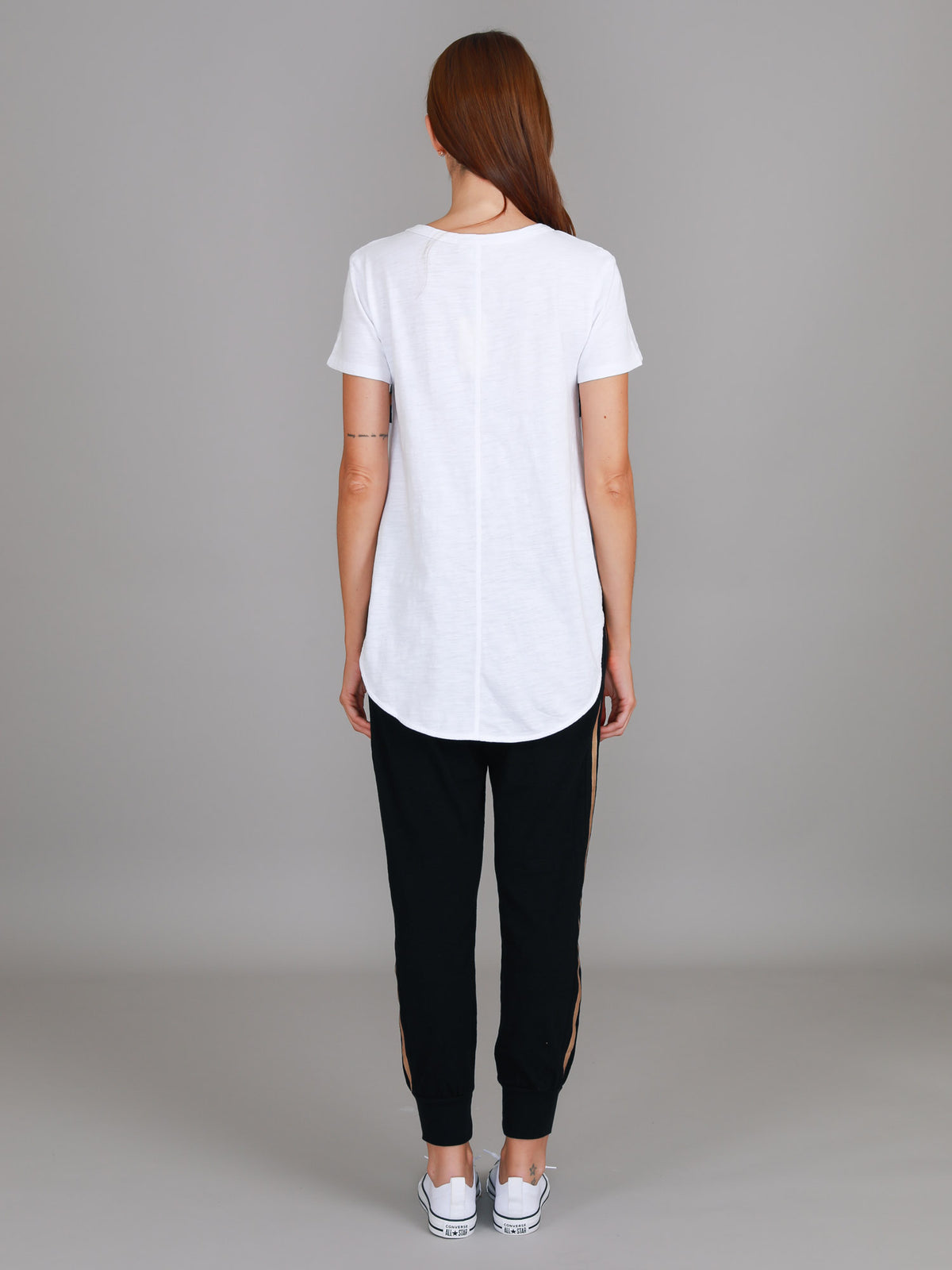 white gold star tee women