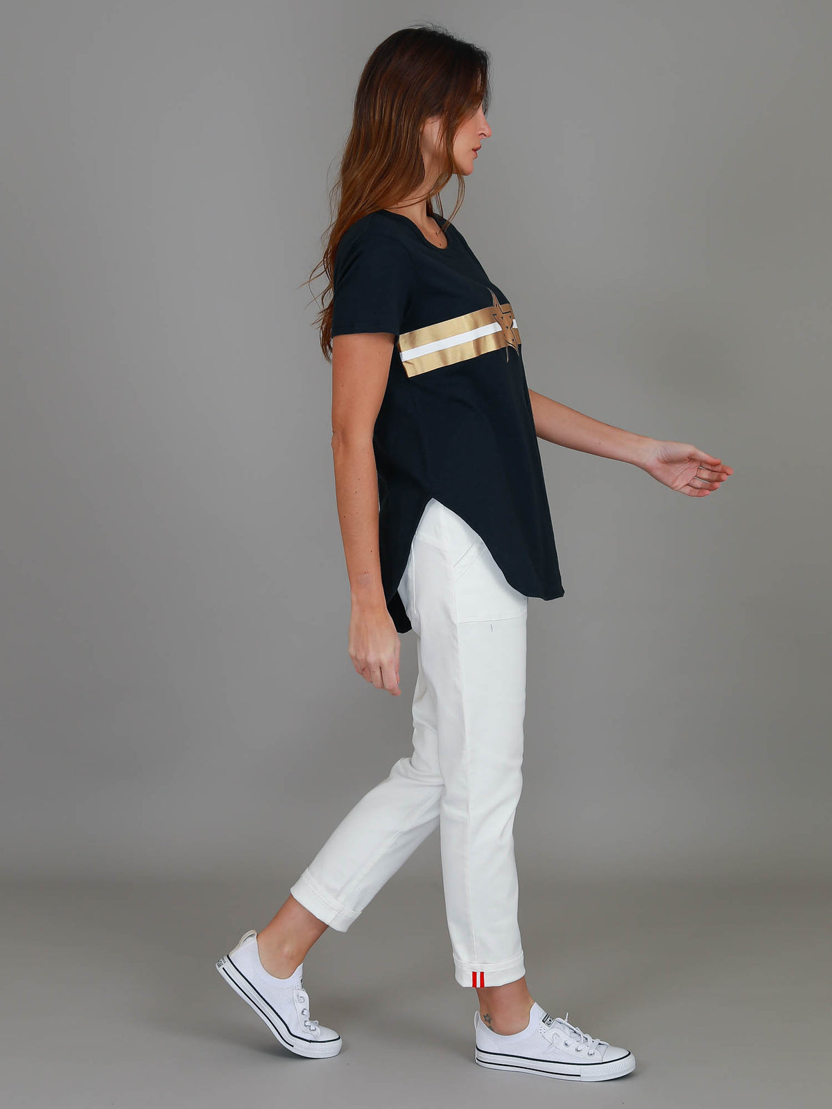 navy star stripe tee