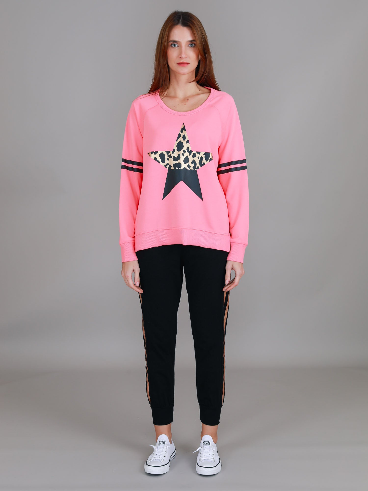 pink crew neck sweatshirt #color_bubblegum