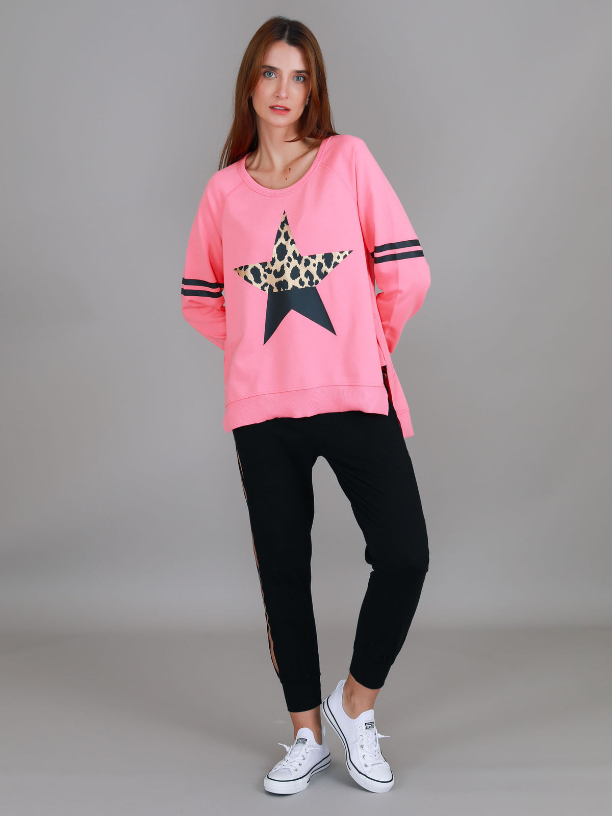 light pink sweatshirt