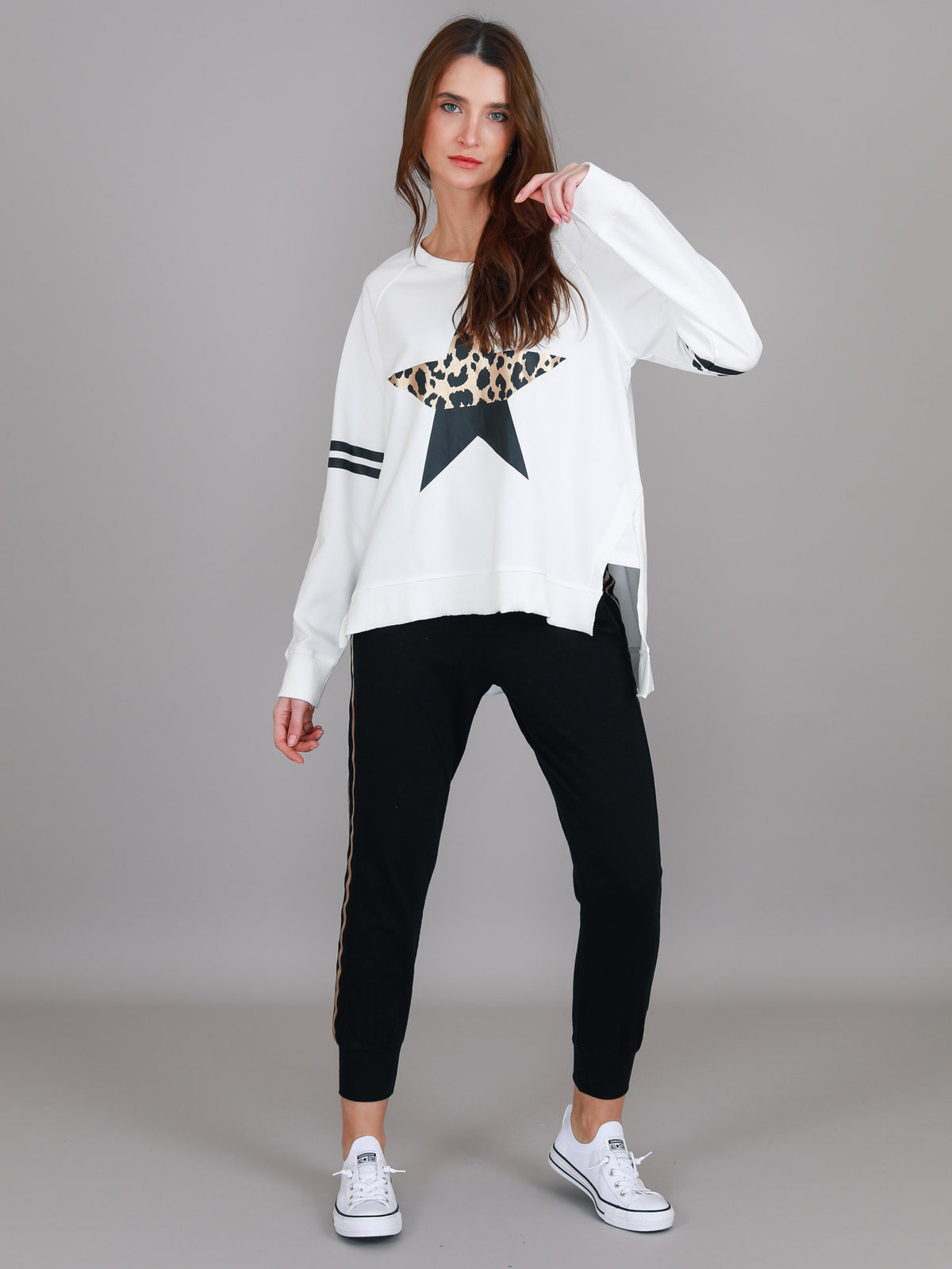 white crewneck sweatshirt