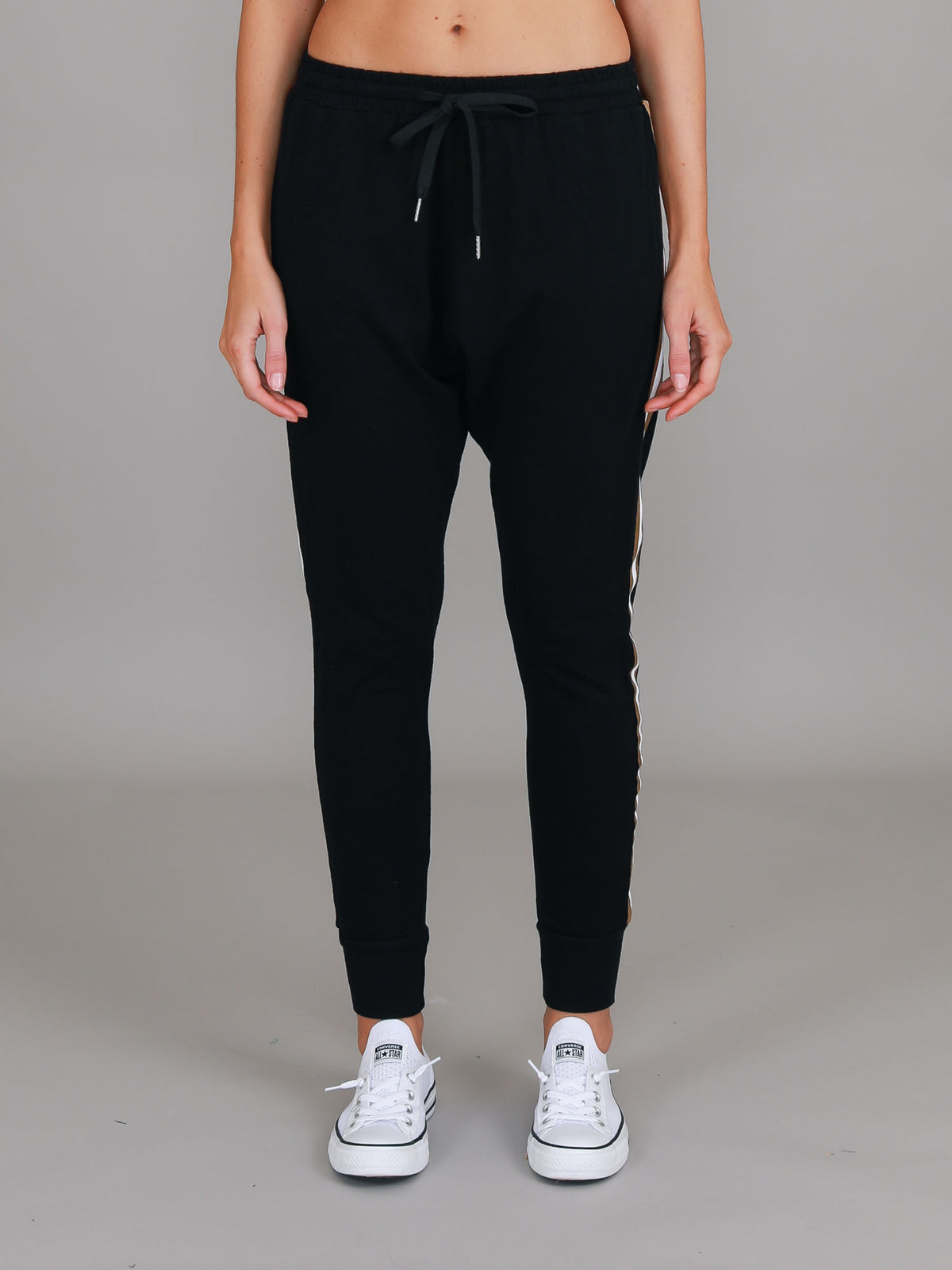 black cuffed joggers