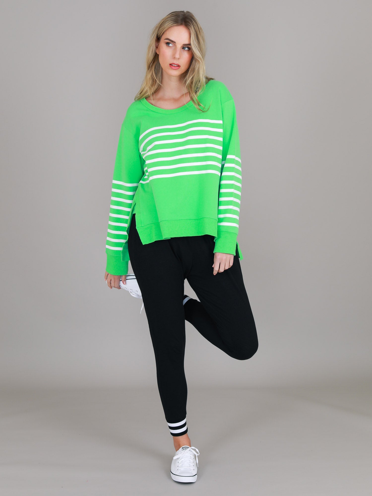 womens crew neck sweatshirts #color_apple green