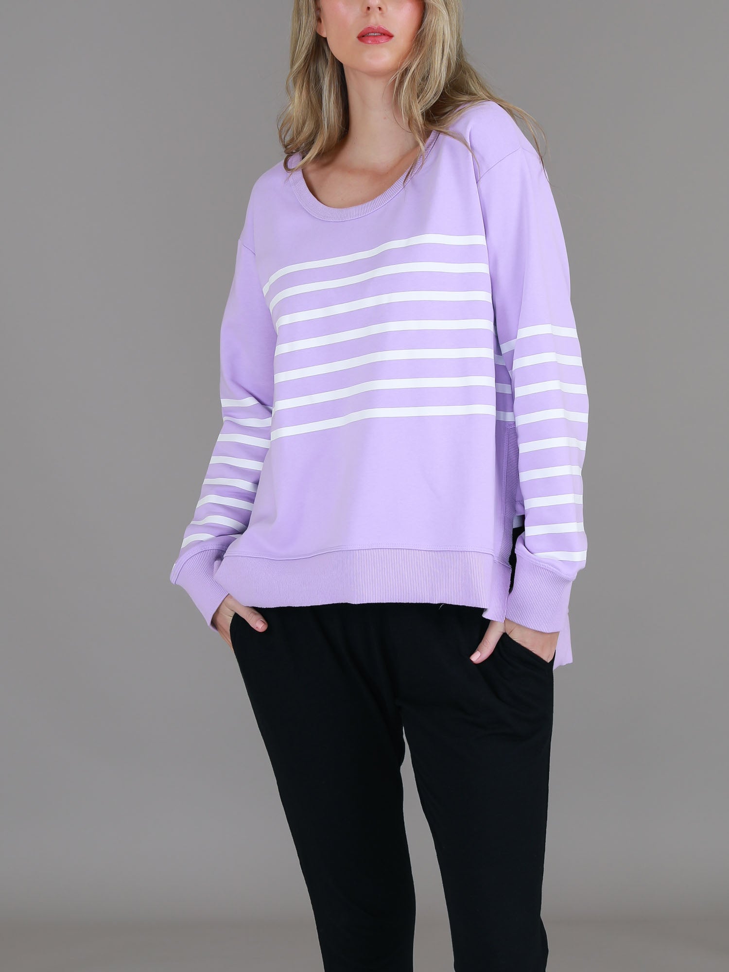 crew neck sweatshirt womens #color_dusty purple