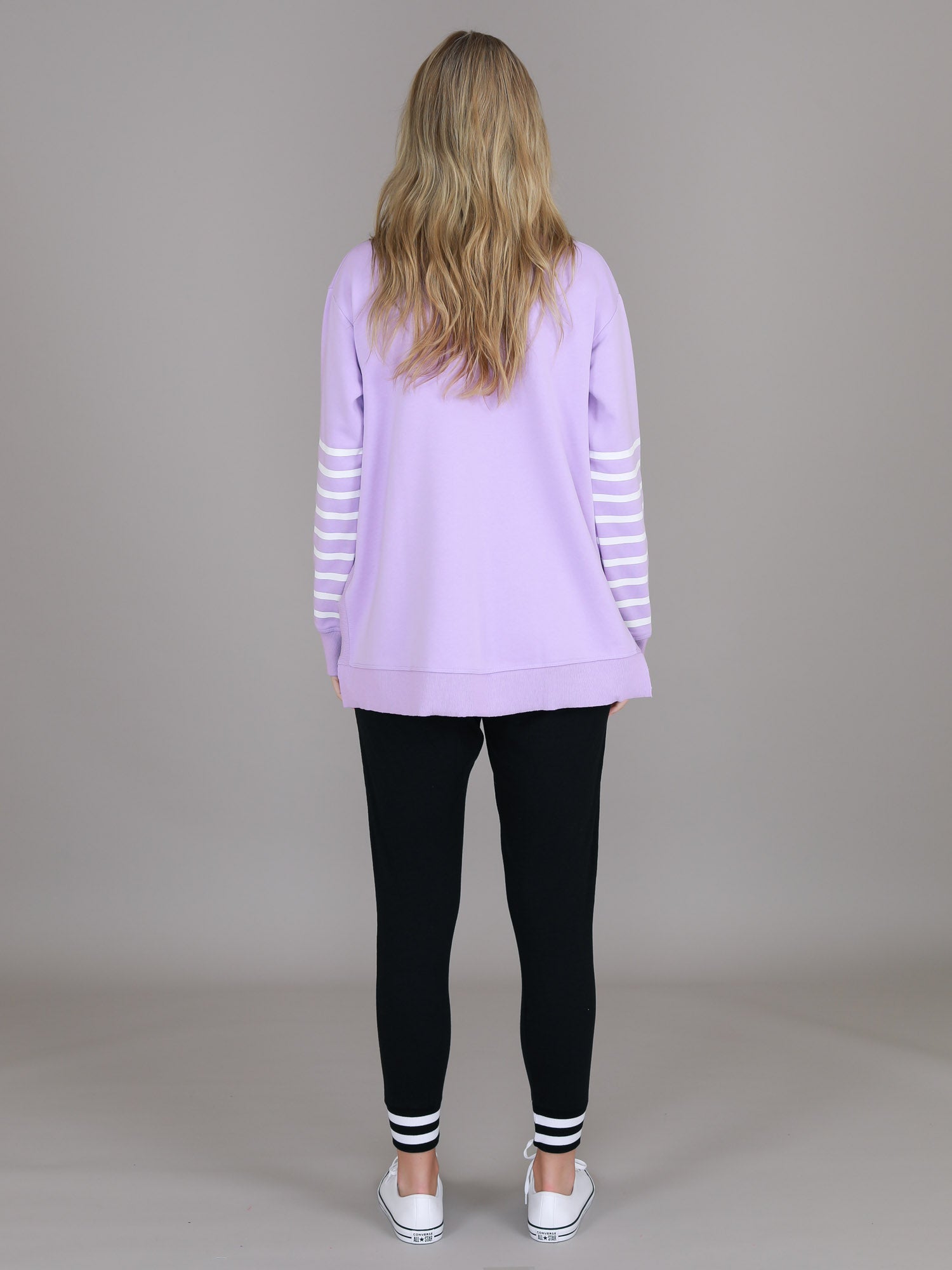 round neck sweater #color_dusty purple