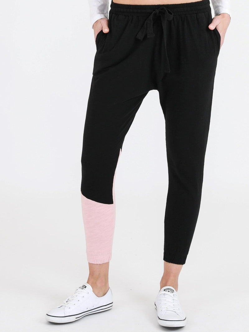 ladies black track pants #color_black