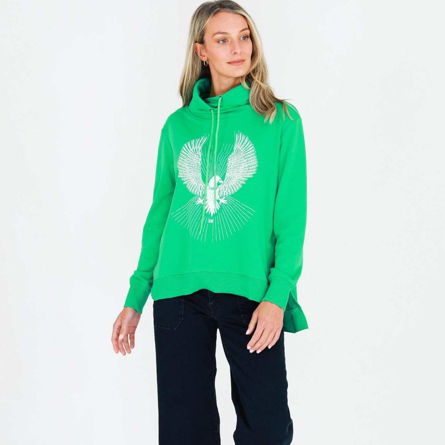 Noelle Eagle Glory Funnel Neck Sweatshirt size guide