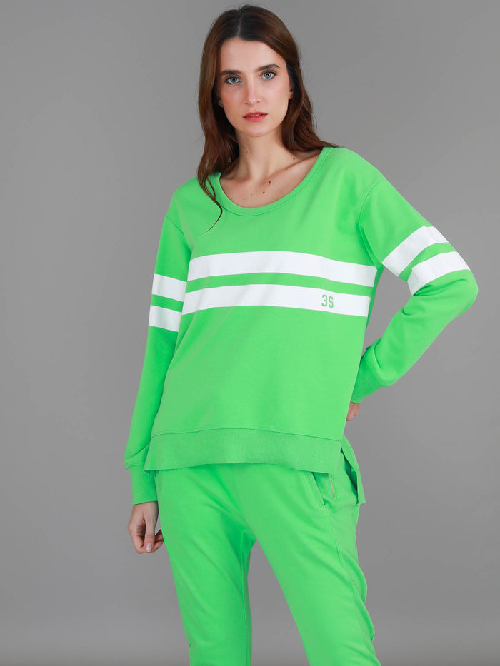 Theresa Two-Stripe Graphic Sweatshirt