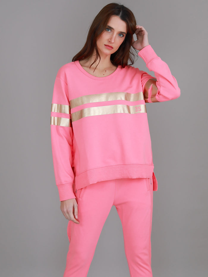 Theresa Two-Stripe Graphic Sweatshirt