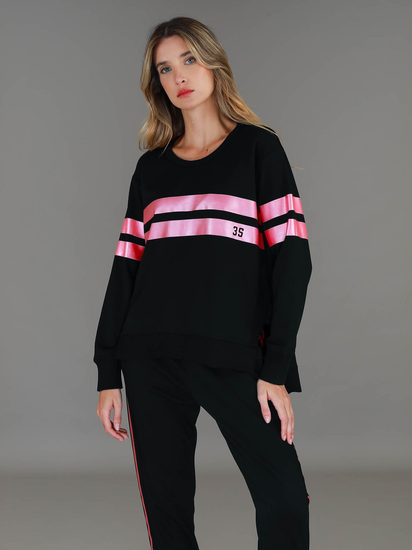 Theresa Two-Stripe Graphic Sweatshirt
